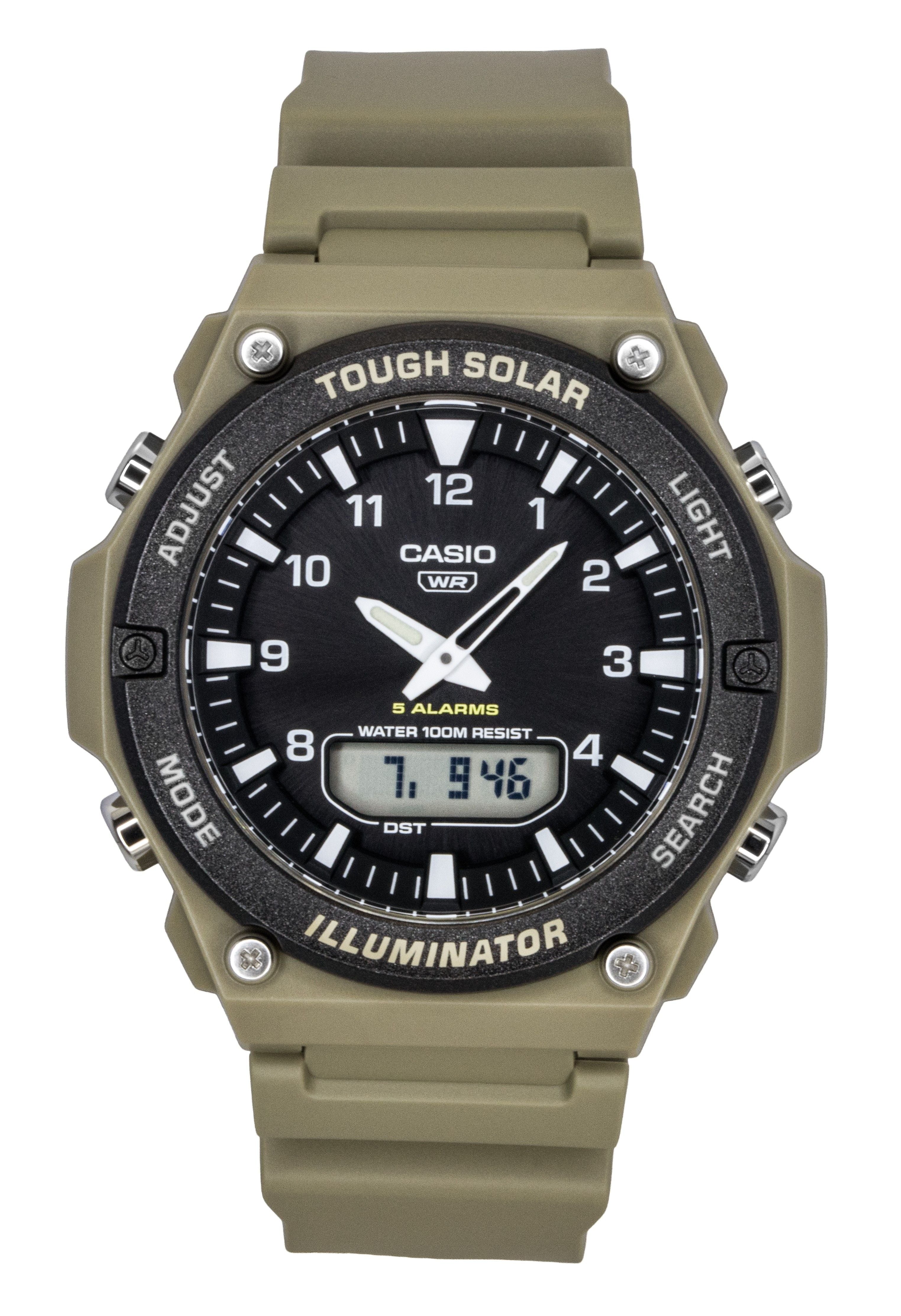 Casio Standard Analog Digital Resin Strap Black Dial Solar AQ - S820W - 5AV 100M Men's Watch - Prestige Stones