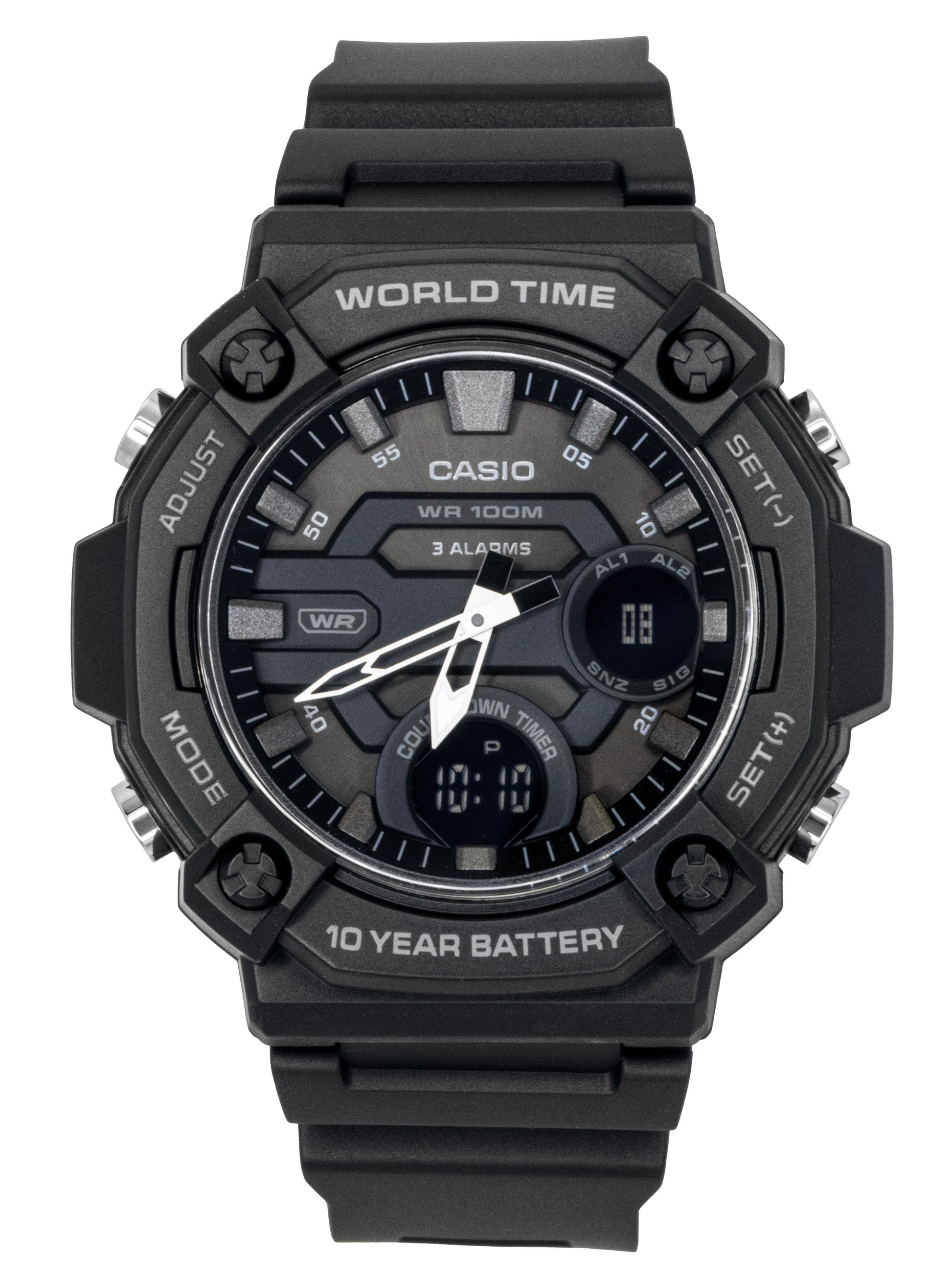 Casio Standard Analog Digital Resin Strap Grey Dial Quartz AEQ - 120W - 1BV 100M Men's Watch - Prestige Stones