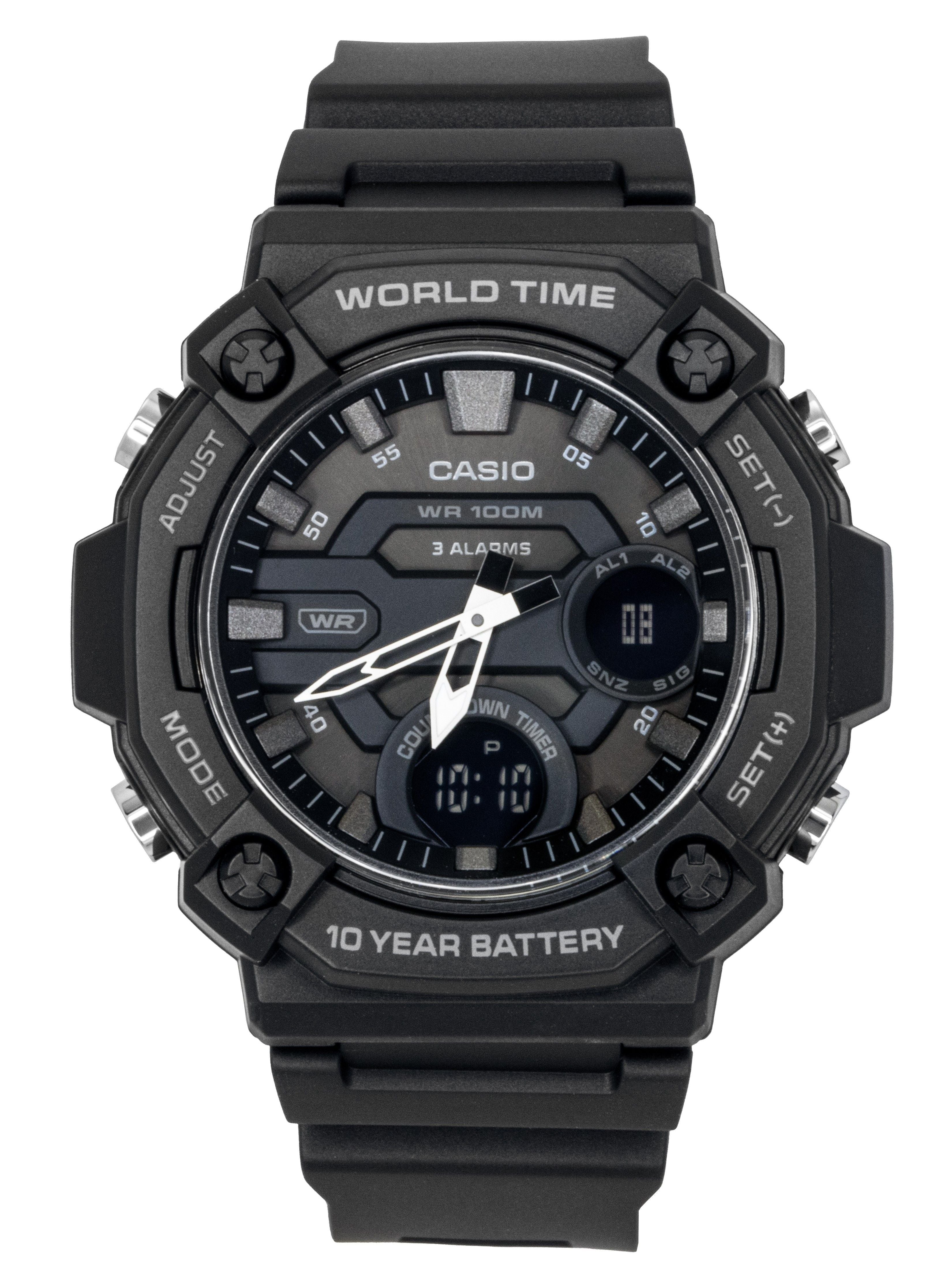 Casio Standard Analog Digital Resin Strap Grey Dial Quartz AEQ - 120W - 1BV 100M Men's Watch - Prestige Stones