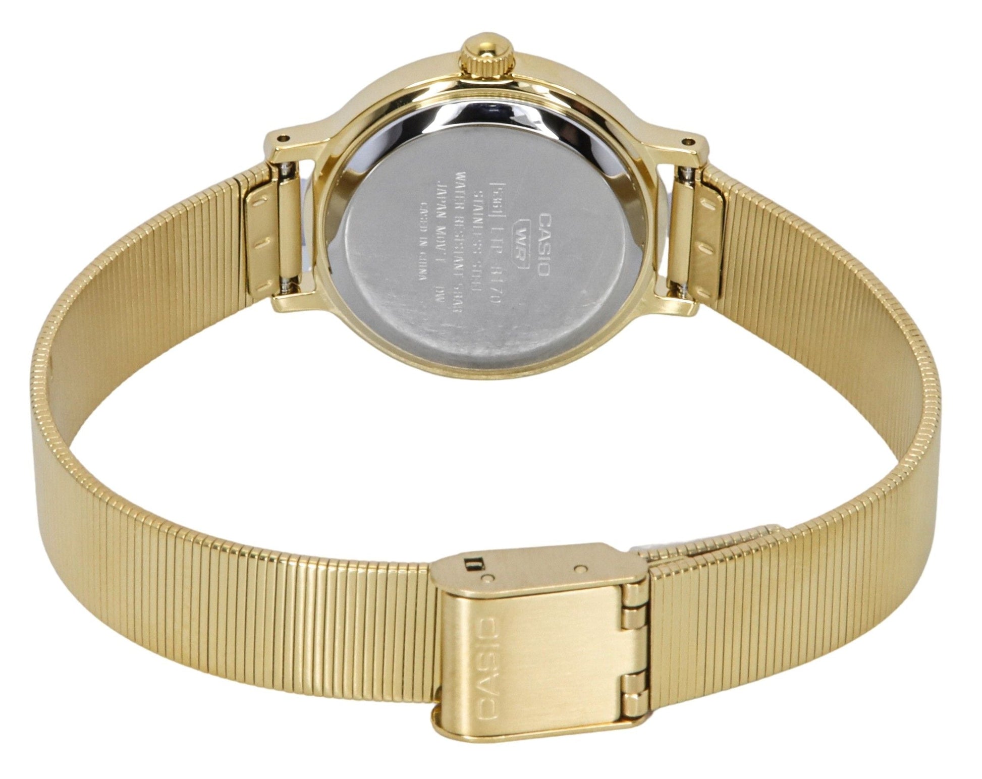 Casio Standard Analog Gold Tone Stainless Steel Brown Dial Quartz LTP - B170G - 5BV Women's Watch - Prestige Stones