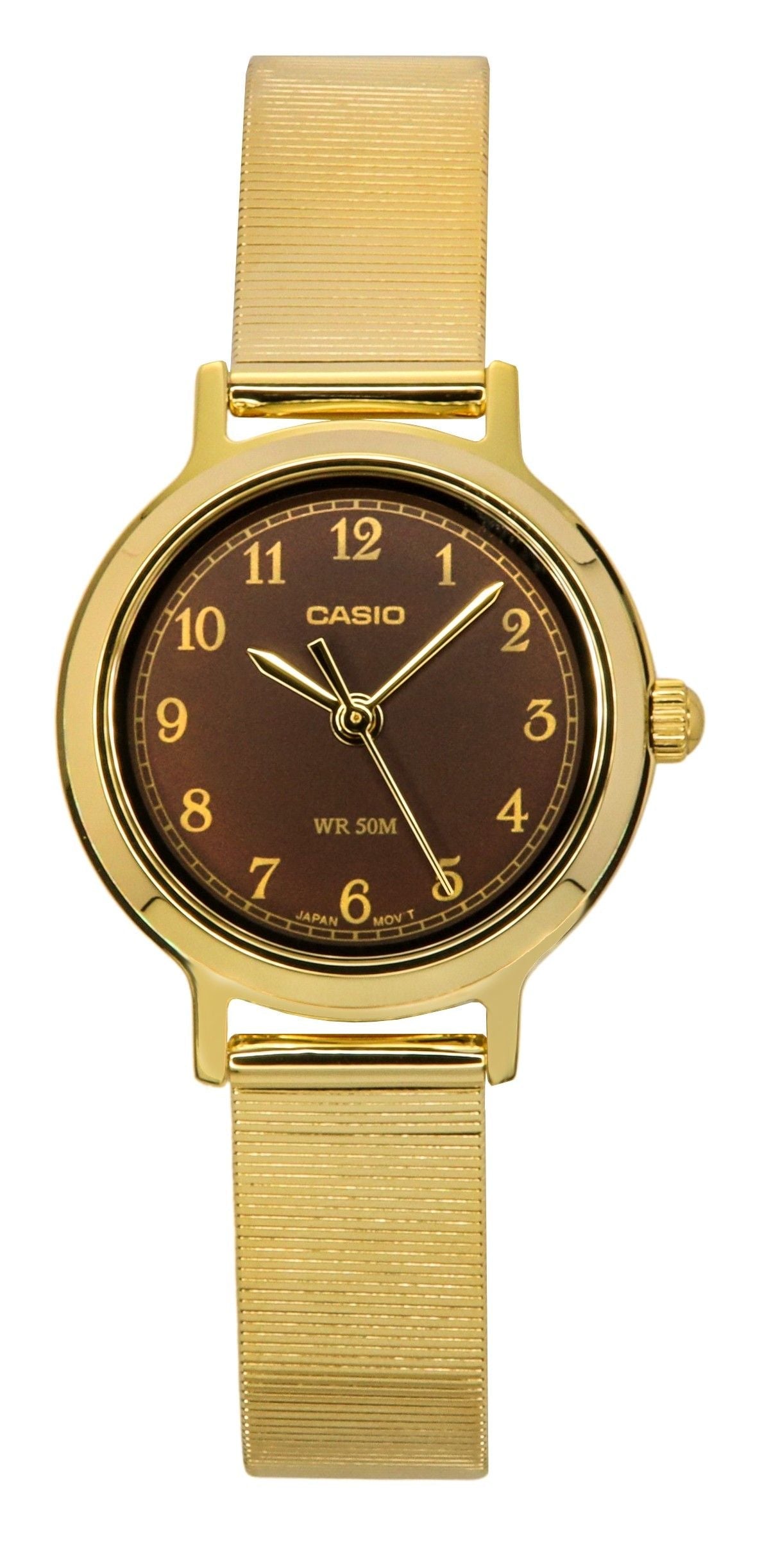 Casio Standard Analog Gold Tone Stainless Steel Brown Dial Quartz LTP - B170G - 5BV Women's Watch - Prestige Stones