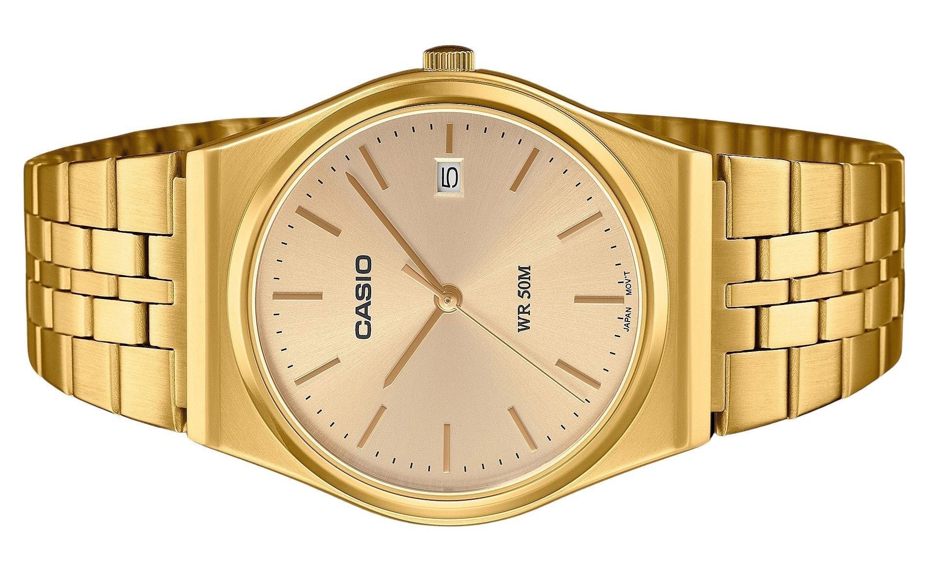 Casio Standard Analog Gold Tone Stainless Steel Gold Dial Quartz MTP - B145G - 9AV Unisex Watch - Prestige Stones