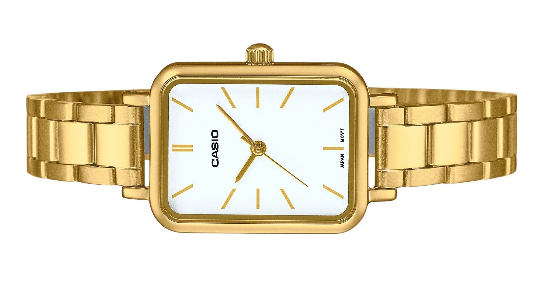 Casio Standard Analog Gold Tone Stainless Steel White Dial Quartz LTP - V009G - 7E Women's Watch - Prestige Stones