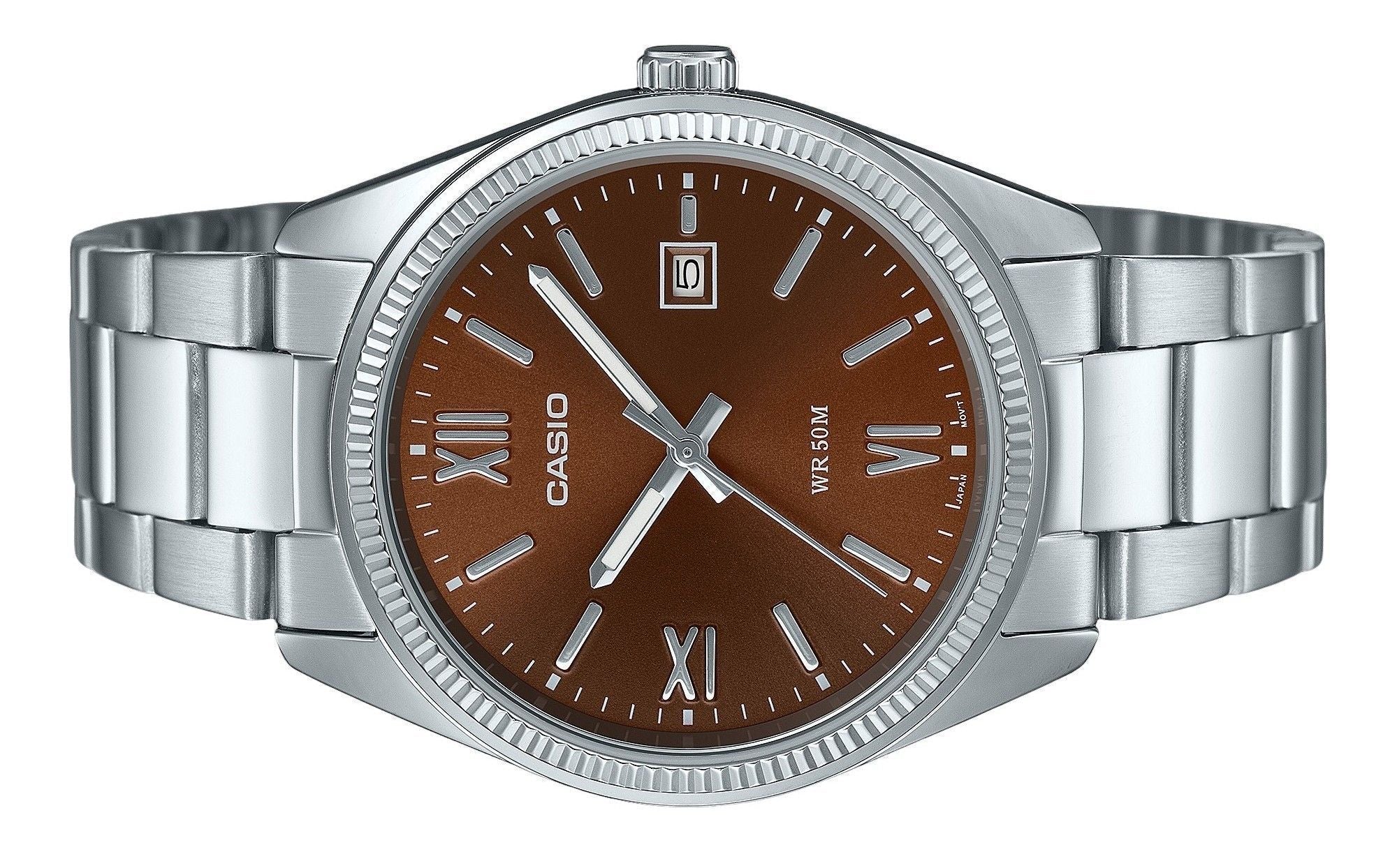 Casio Standard Analog Ion Plated Stainless Steel Brown Dial Quartz MTP - 1302DD - 5AV Men's Watch - Prestige Stones