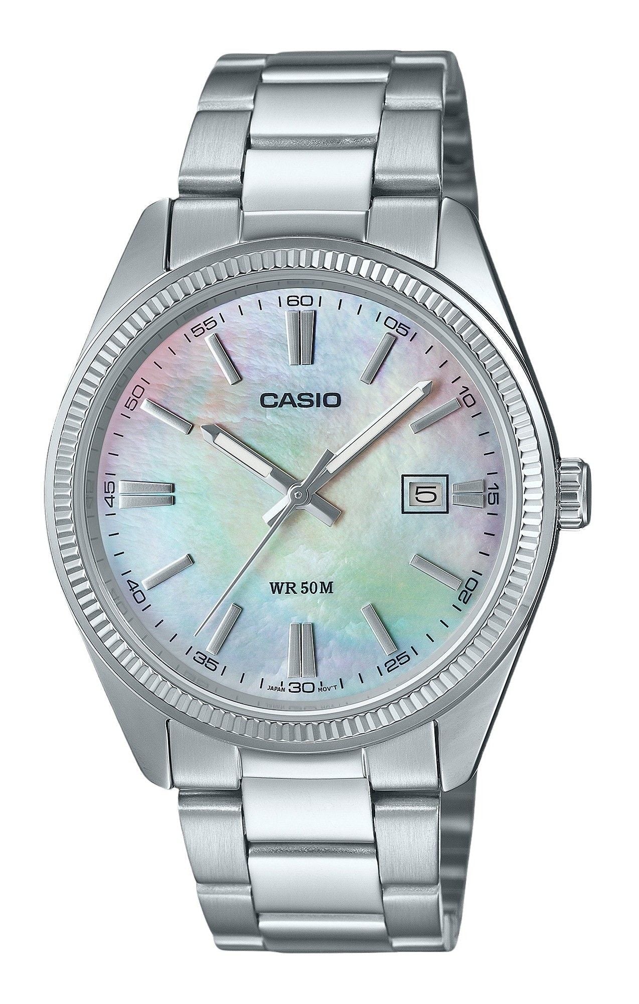 Casio Standard Analog Ion Plated Stainless Steel Mother Of Pearl Quartz MTP - 1302DS - 7AV Men's Watch - Prestige Stones
