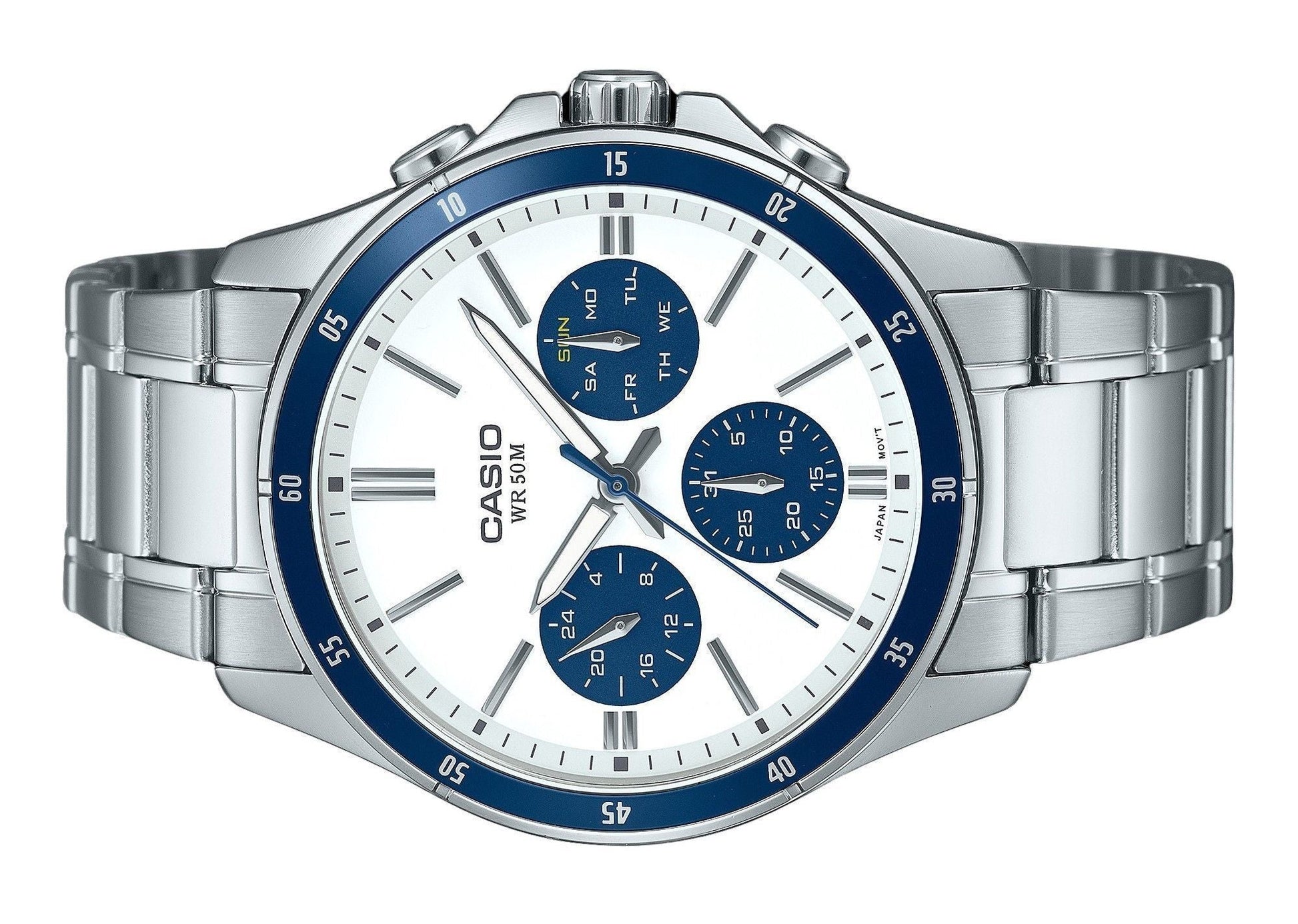 Casio Standard Analog Ion Plated Stainless Steel White Dial Quartz MTP - 1374D - 7A2V Men's Watch - Prestige Stones