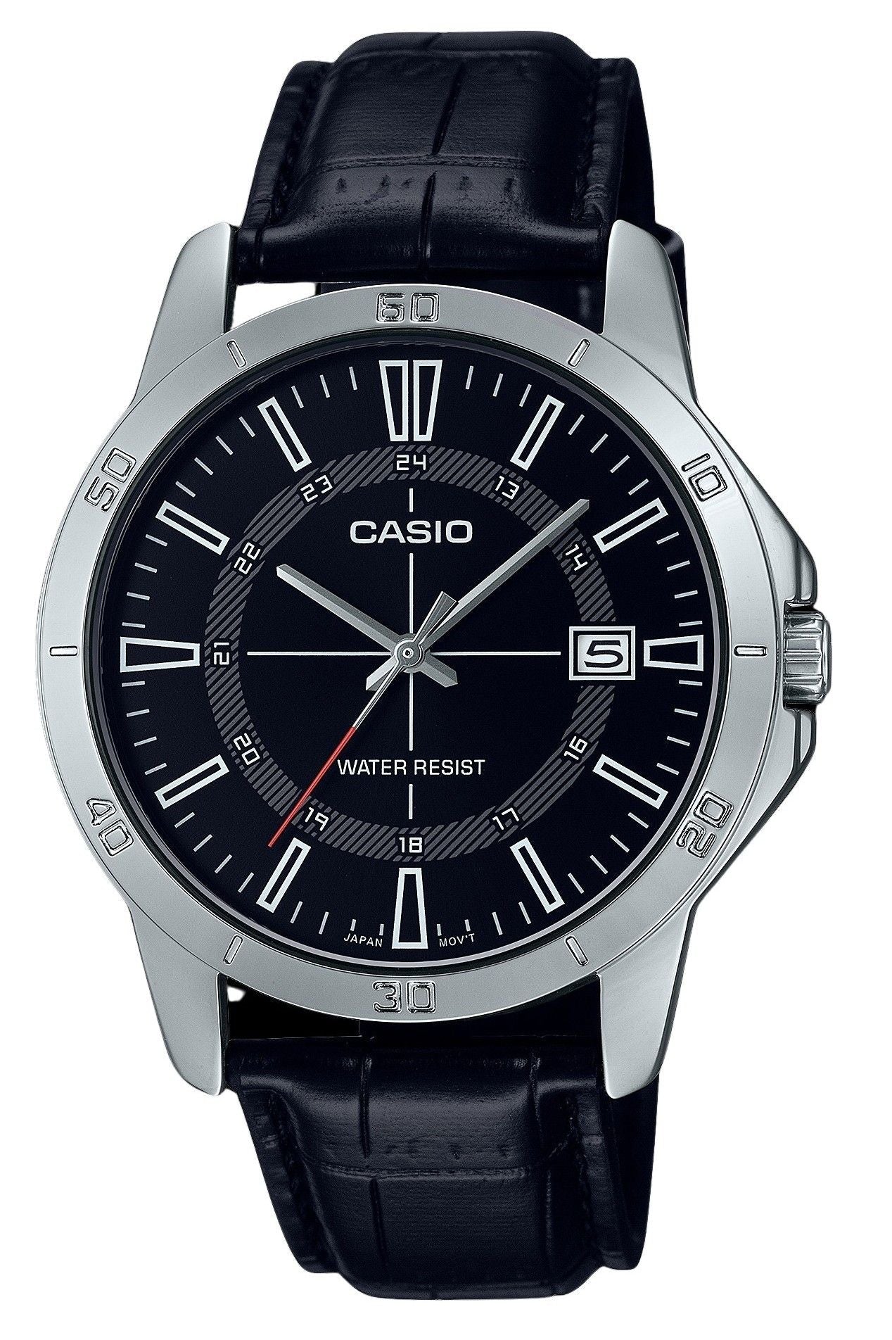 Casio Standard Analog Leather Strap Black Dial Quartz MTP - V004L - 1C Men's Watch - Prestige Stones