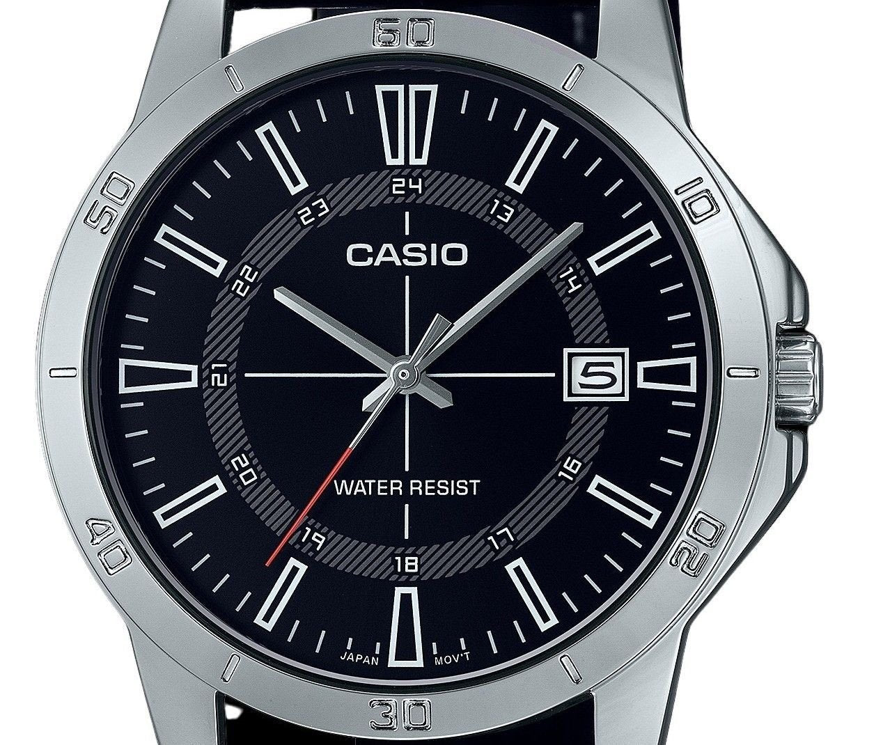 Casio Standard Analog Leather Strap Black Dial Quartz MTP - V004L - 1C Men's Watch - Prestige Stones