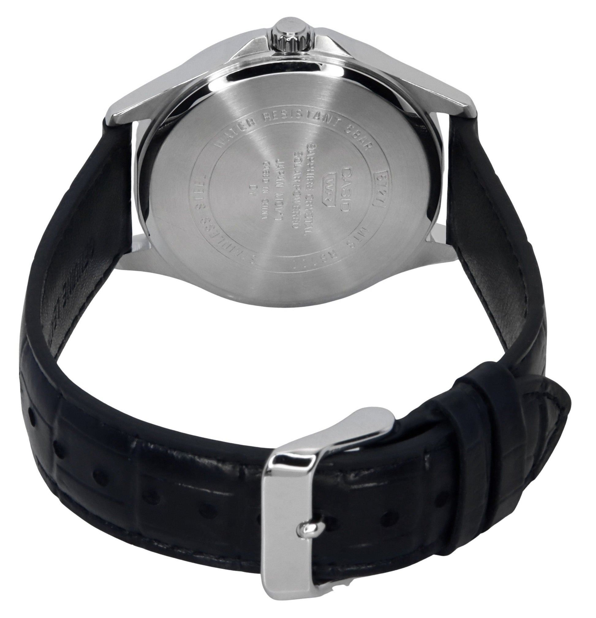 Casio Standard Analog Leather Strap Black Dial Solar MTS - RS100L - 1AV Men's Watch - Prestige Stones