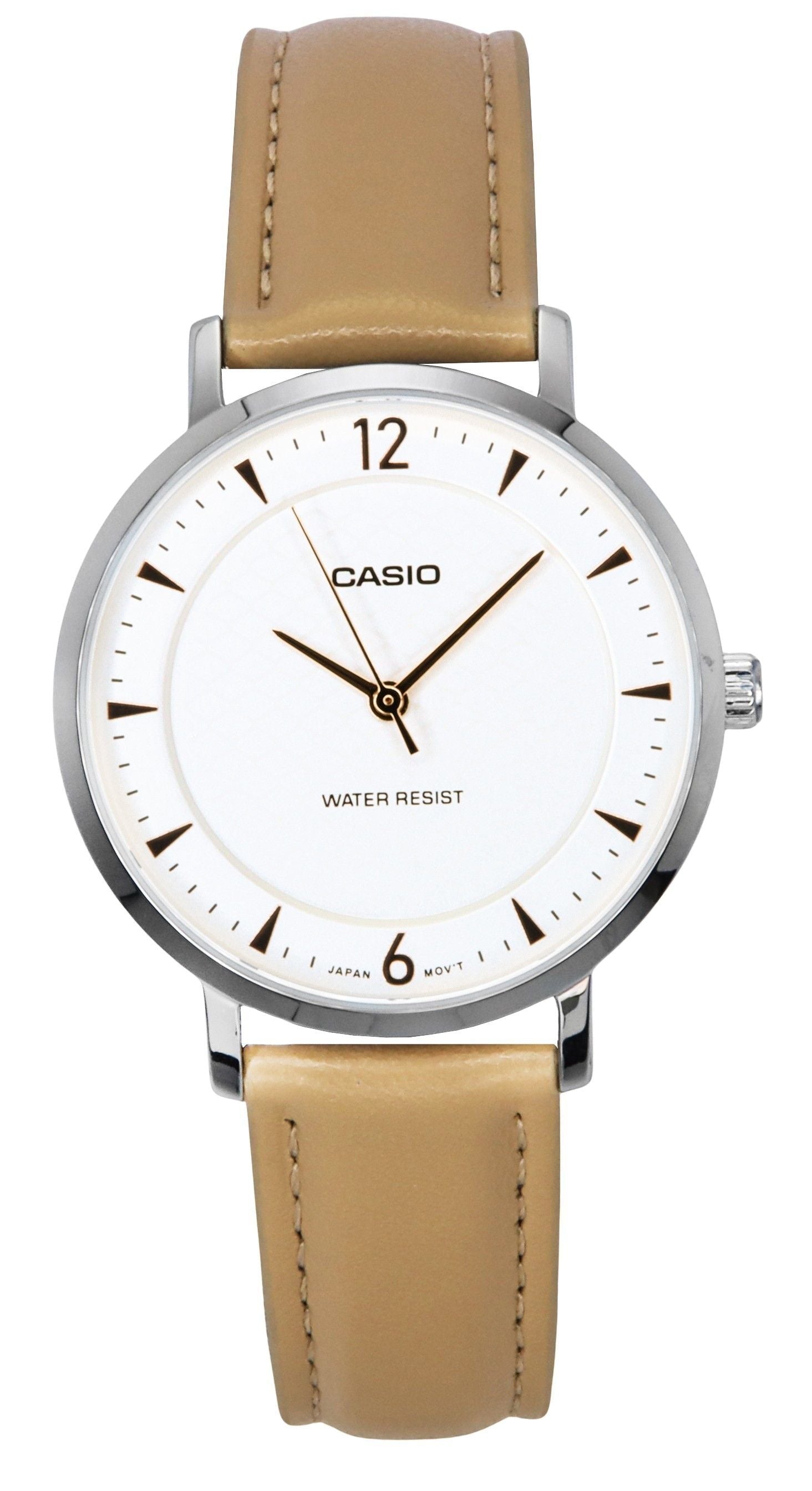 Casio Standard Analog Leather Strap Cream Dial Quartz LTP - VT04L - 7A1 Women's Watch - Prestige Stones