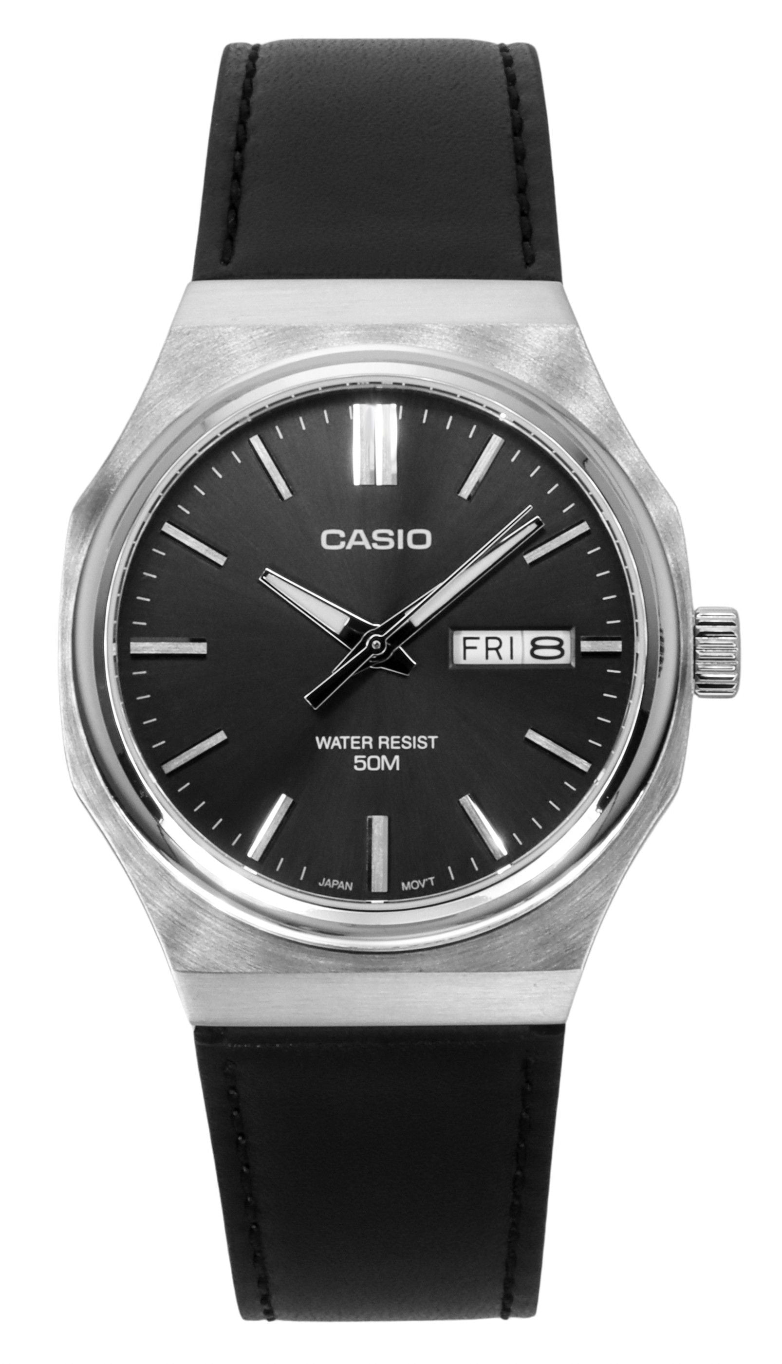 Casio Standard Analog Leather Strap Grey Dial Quartz MTP - E735L - 8AV Men's Watch - Prestige Stones