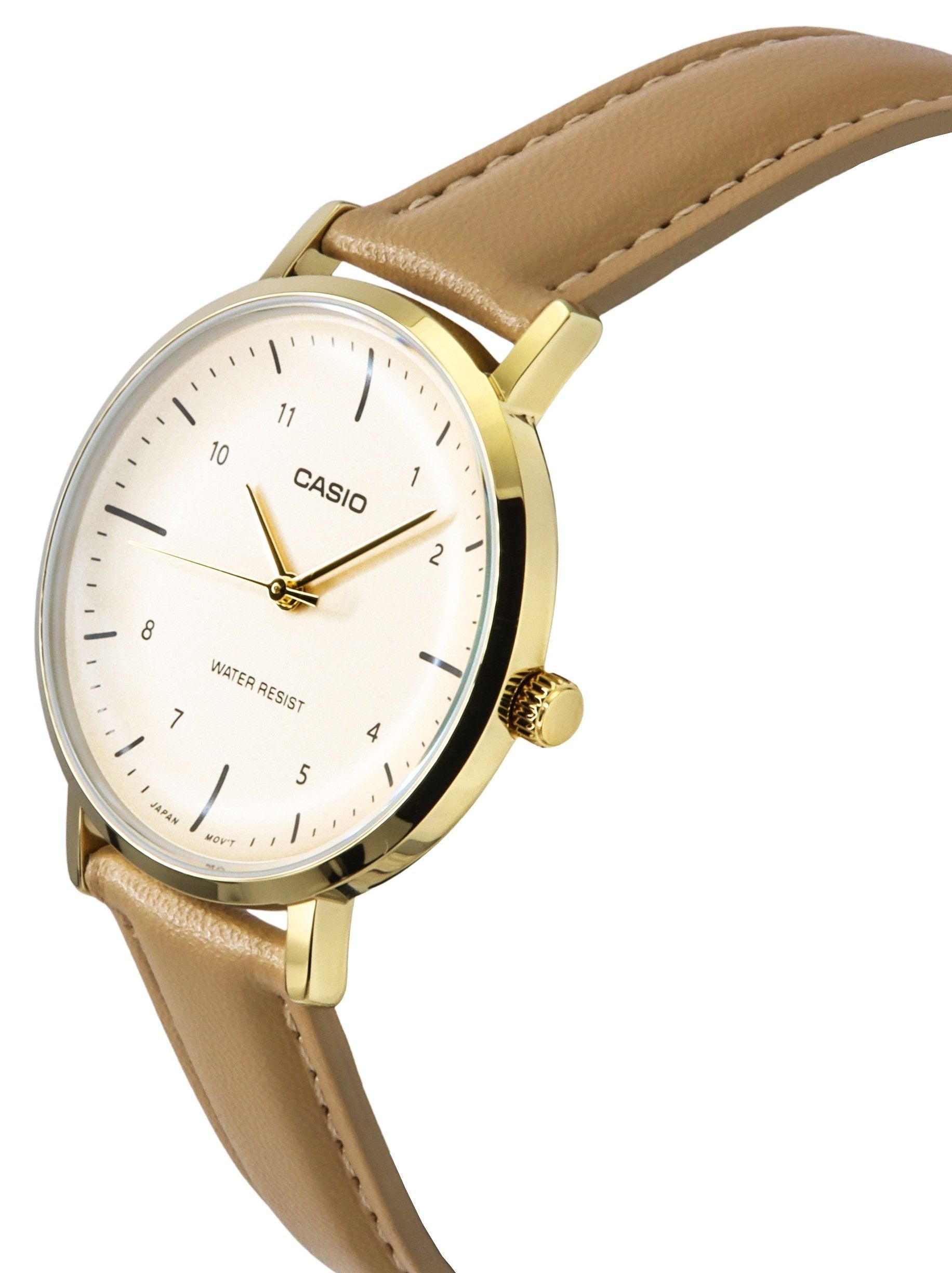 Casio Standard Analog Leather Strap Salmon Dial Quartz LTP - VT03GL - 4B Women's Watch - Prestige Stones