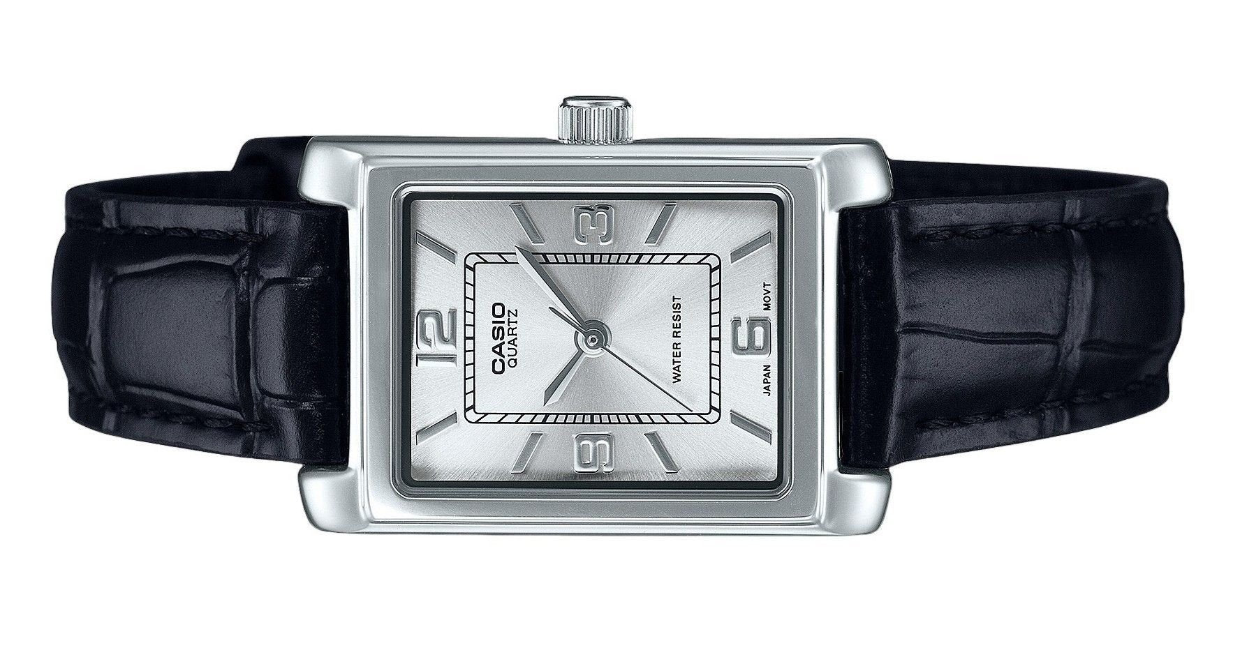 Casio Standard Analog Leather Strap Silver Dial Quartz LTP - 1234LL - 7A Women's Watch - Prestige Stones
