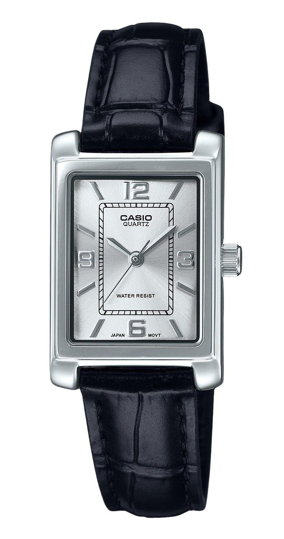 Casio Standard Analog Leather Strap Silver Dial Quartz LTP - 1234LL - 7A Women's Watch - Prestige Stones