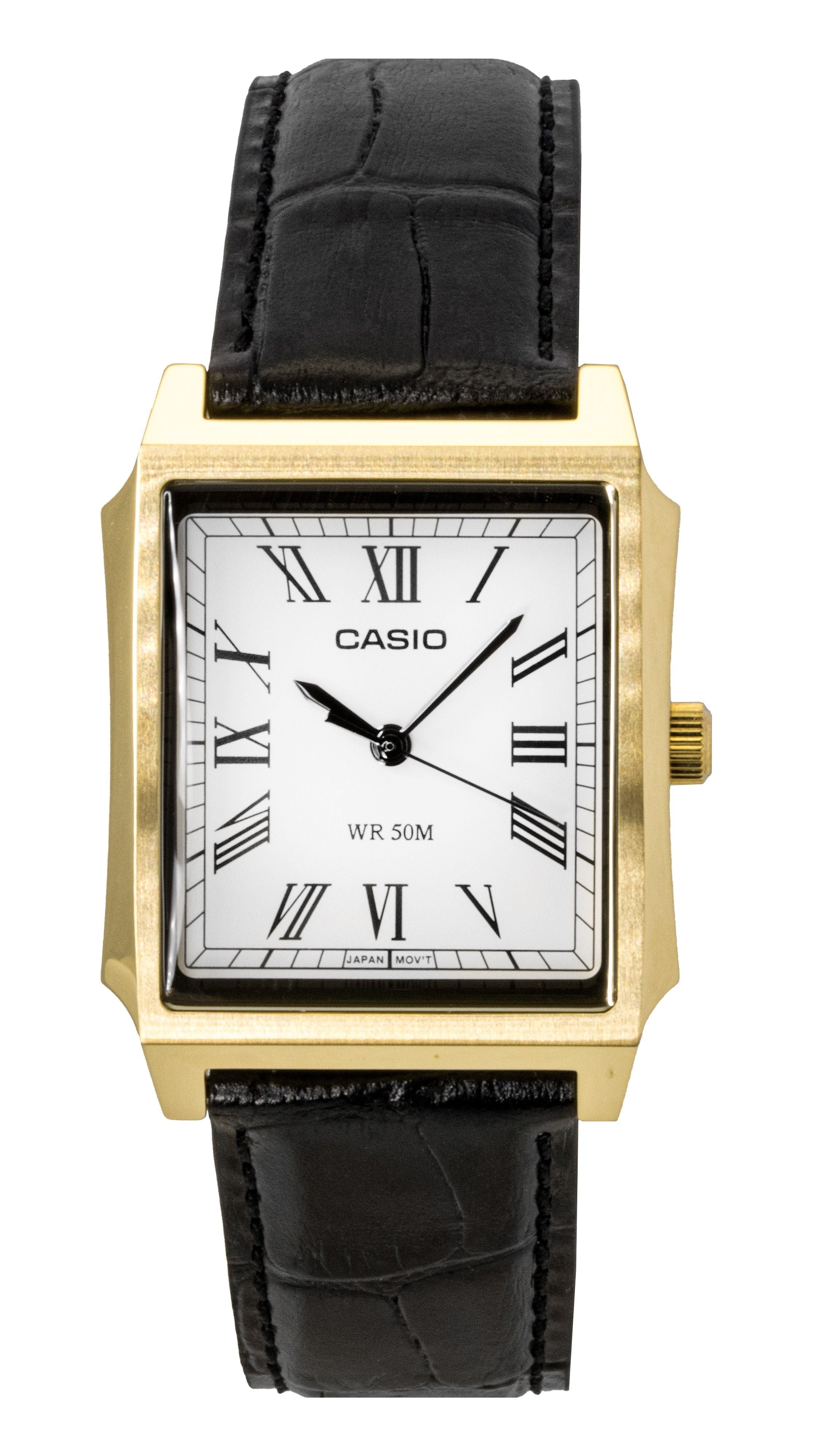 Casio Standard Analog Leather Strap White Dial Quartz MTP - B190GL - 7BV Men's Watch - Prestige Stones