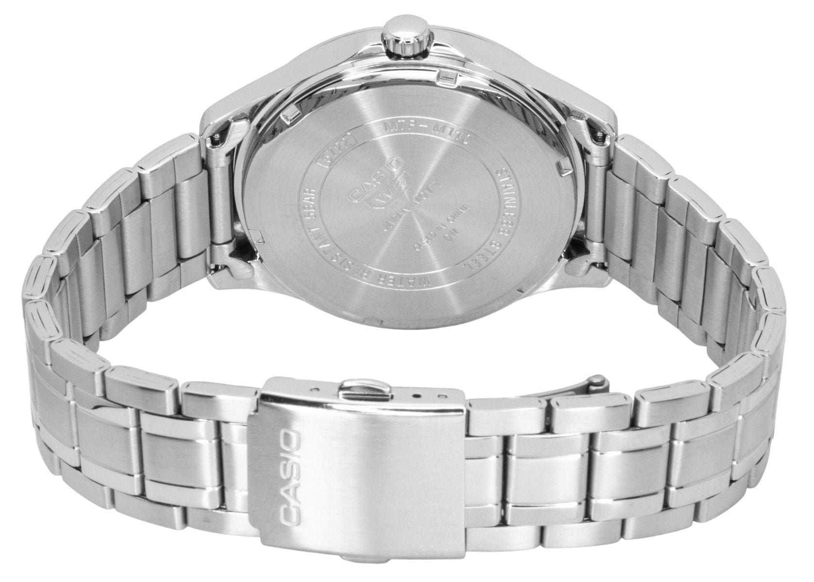 Casio Standard Analog Moon Phase Stainless Steel Black Dial Quartz MTP - M110D - 1AV Men's Watch - Prestige Stones