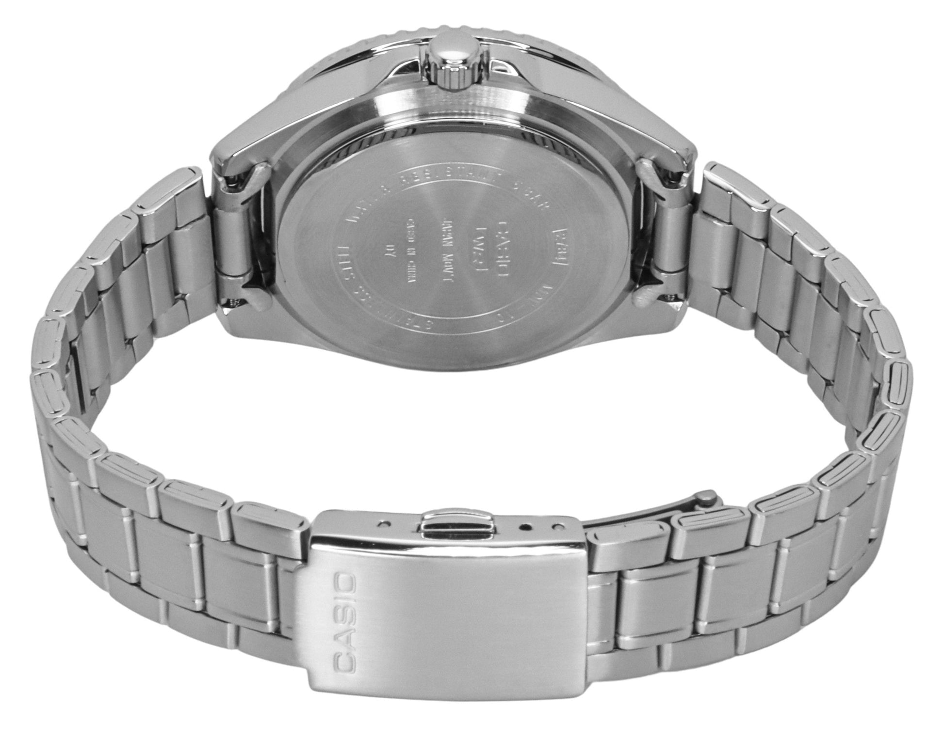 Casio Standard Analog Pepsi Bezel Stainless Steel Black Dial Quartz MDV - 10D - 1A3 Men's Watch - Prestige Stones