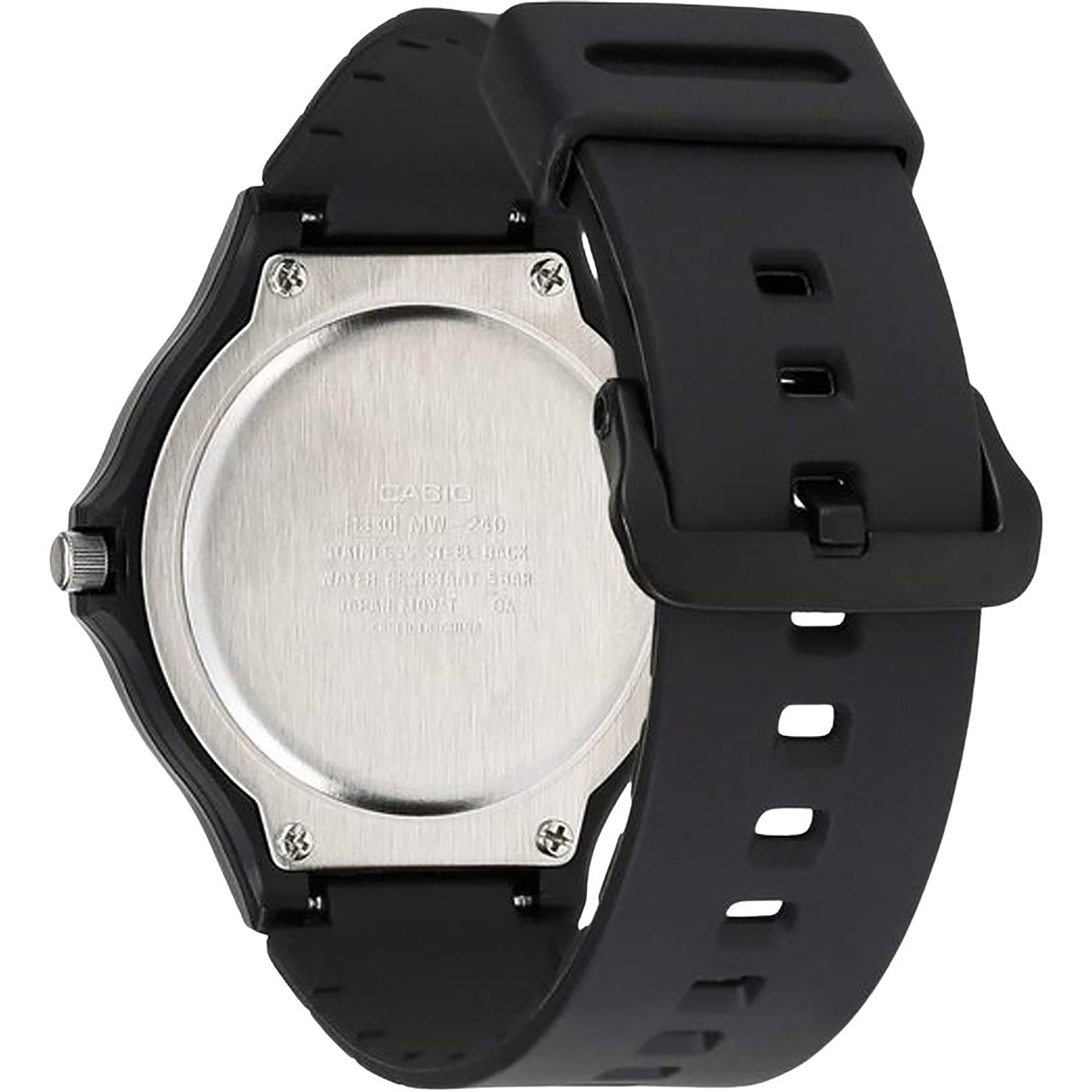 Casio Standard Analog Resin Strap Black Dial Quartz MW - 240 - 1E2V Men's Watch - Prestige Stones