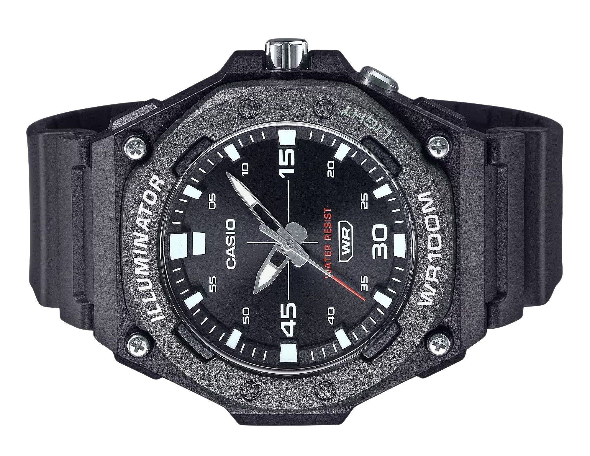 Casio Standard Analog Resin Strap Black Dial Quartz MW - 620H - 1AV 100M Men's Watch - Prestige Stones