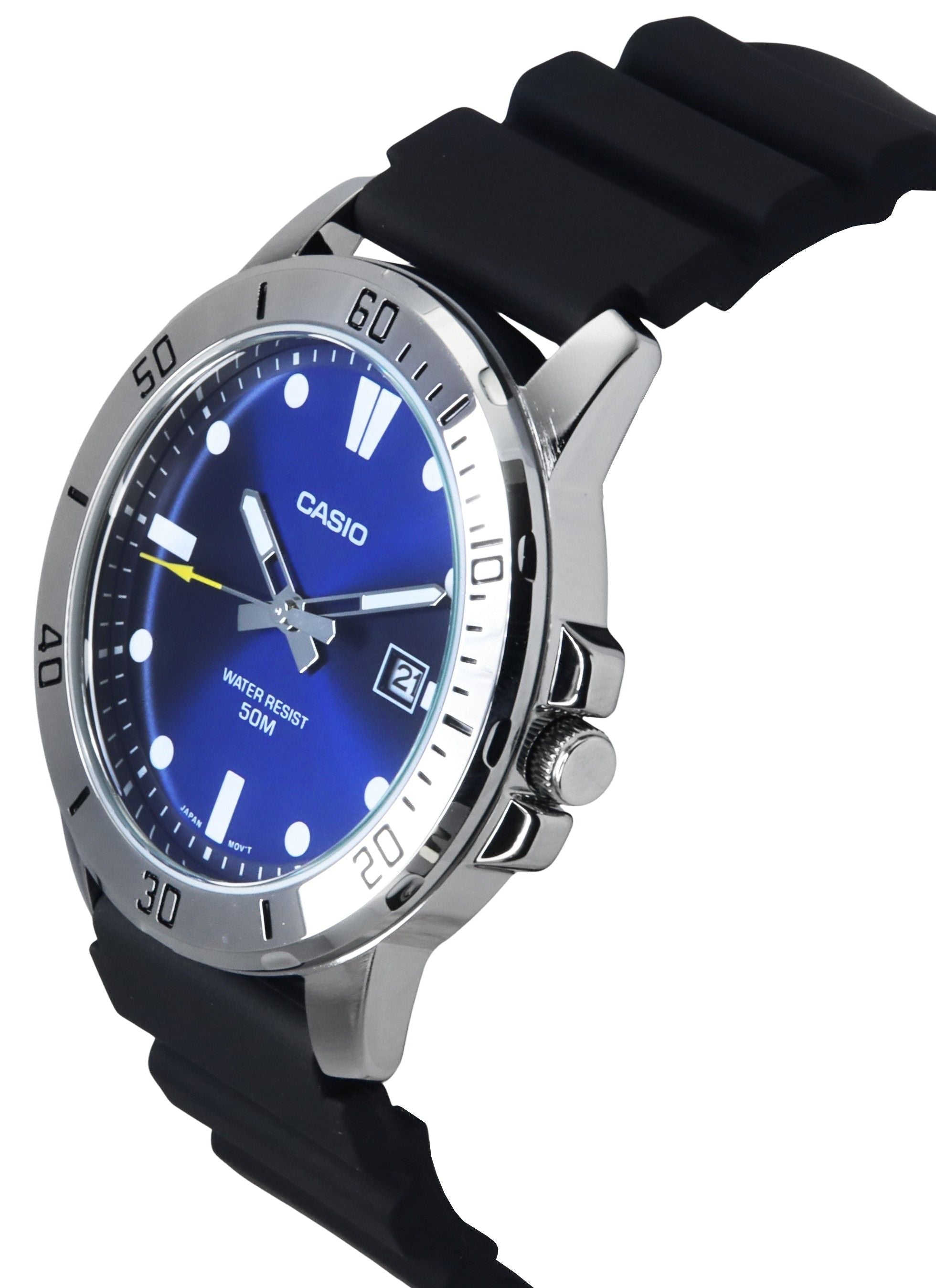 Casio Standard Analog Resin Strap Blue Dial Quartz MTP - VD01 - 2E Men's Watch - Prestige Stones