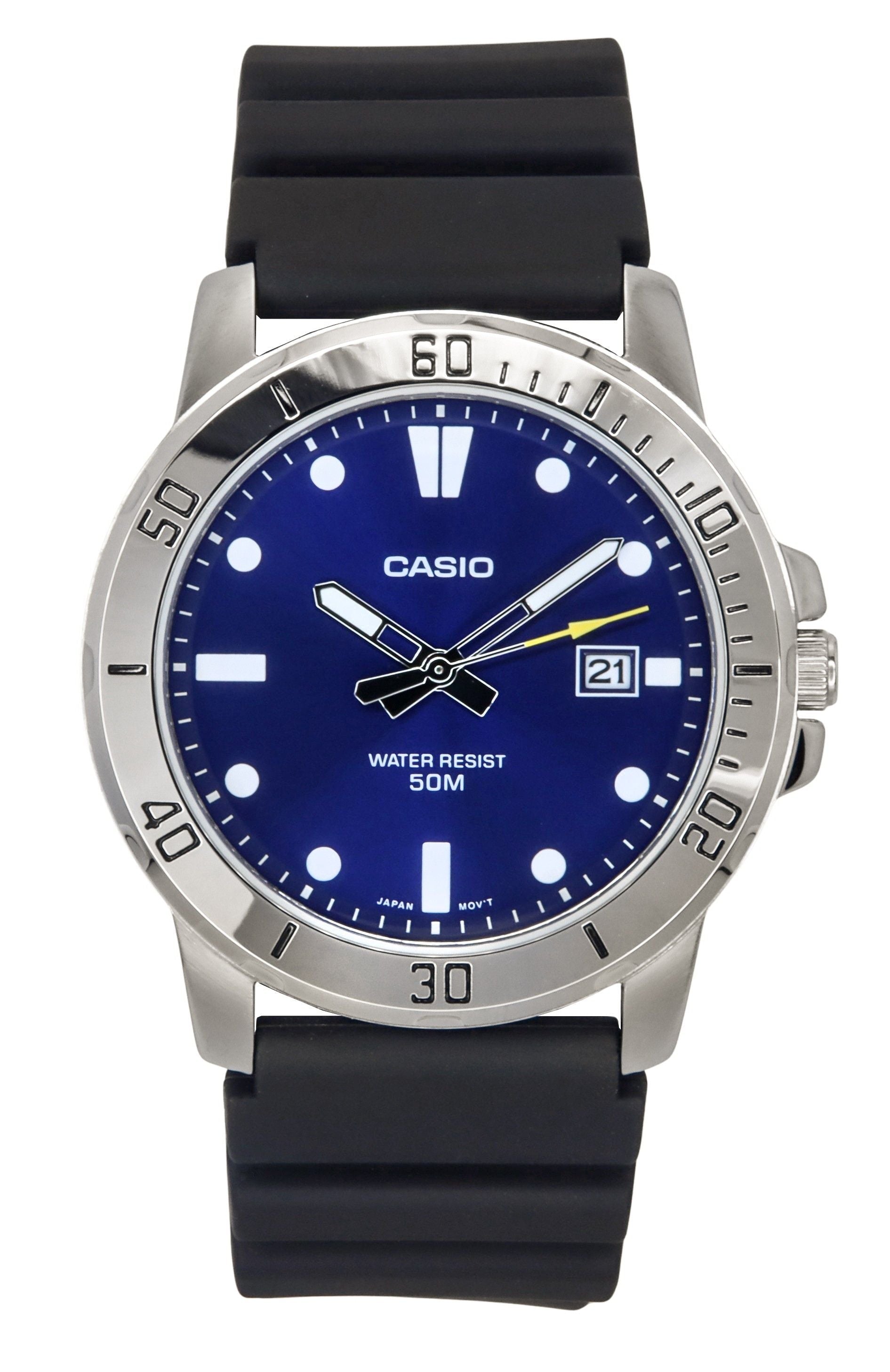 Casio Standard Analog Resin Strap Blue Dial Quartz MTP - VD01 - 2E Men's Watch - Prestige Stones