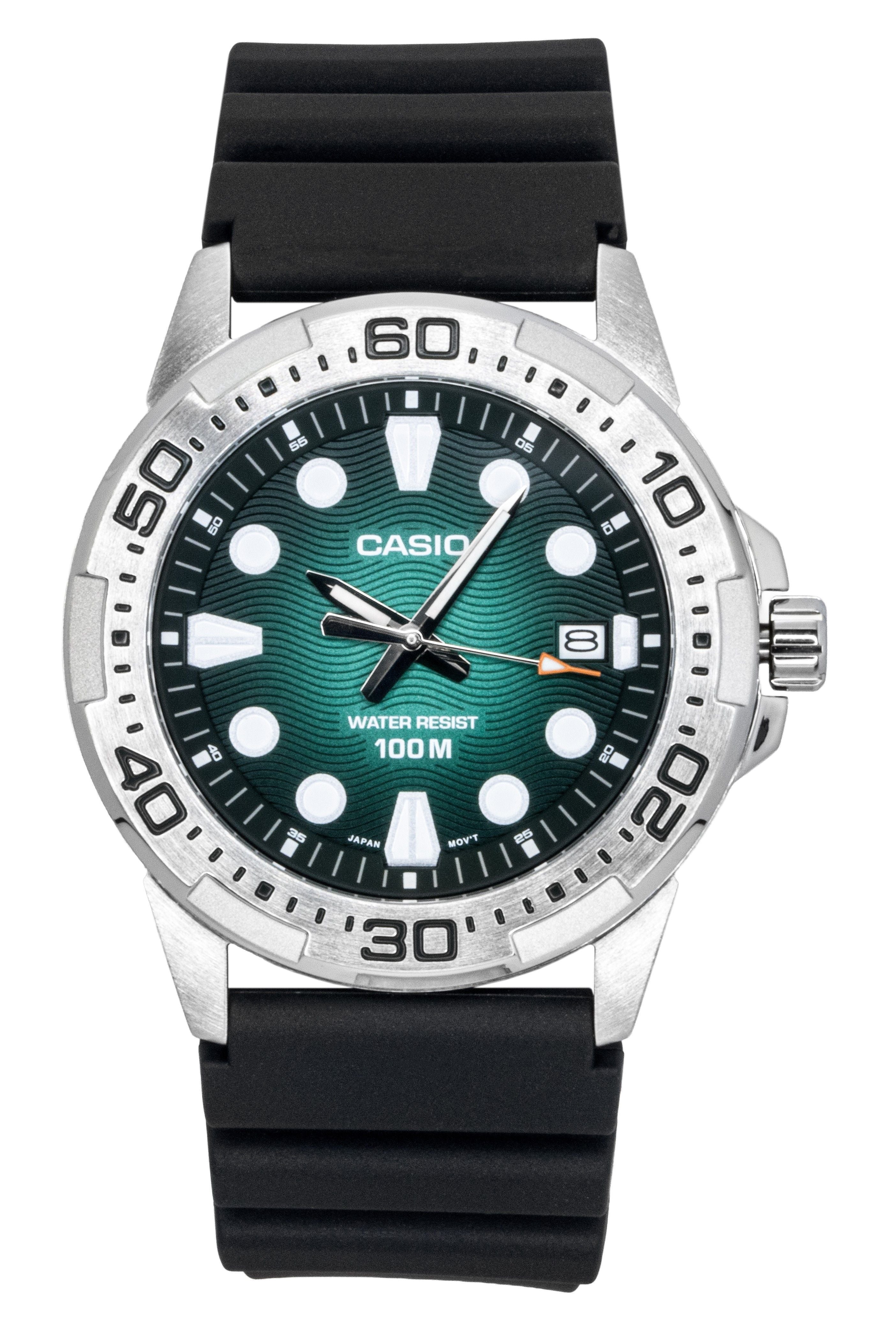 Casio Standard Analog Resin Strap Green Dial Quartz MTD - 140 - 3AV 100M Men's Watch - Prestige Stones