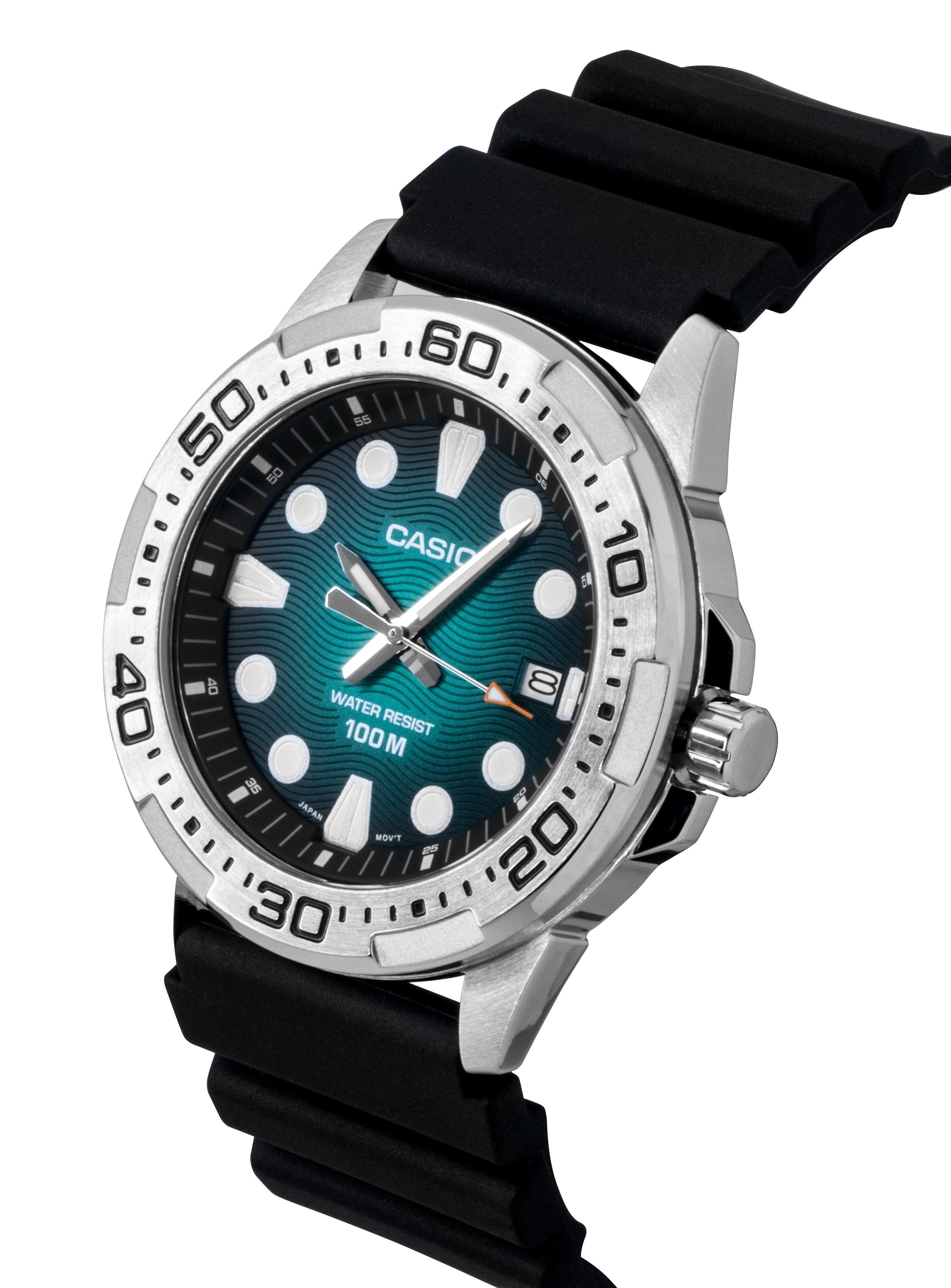 Casio Standard Analog Resin Strap Green Dial Quartz MTD - 140 - 3AV 100M Men's Watch - Prestige Stones