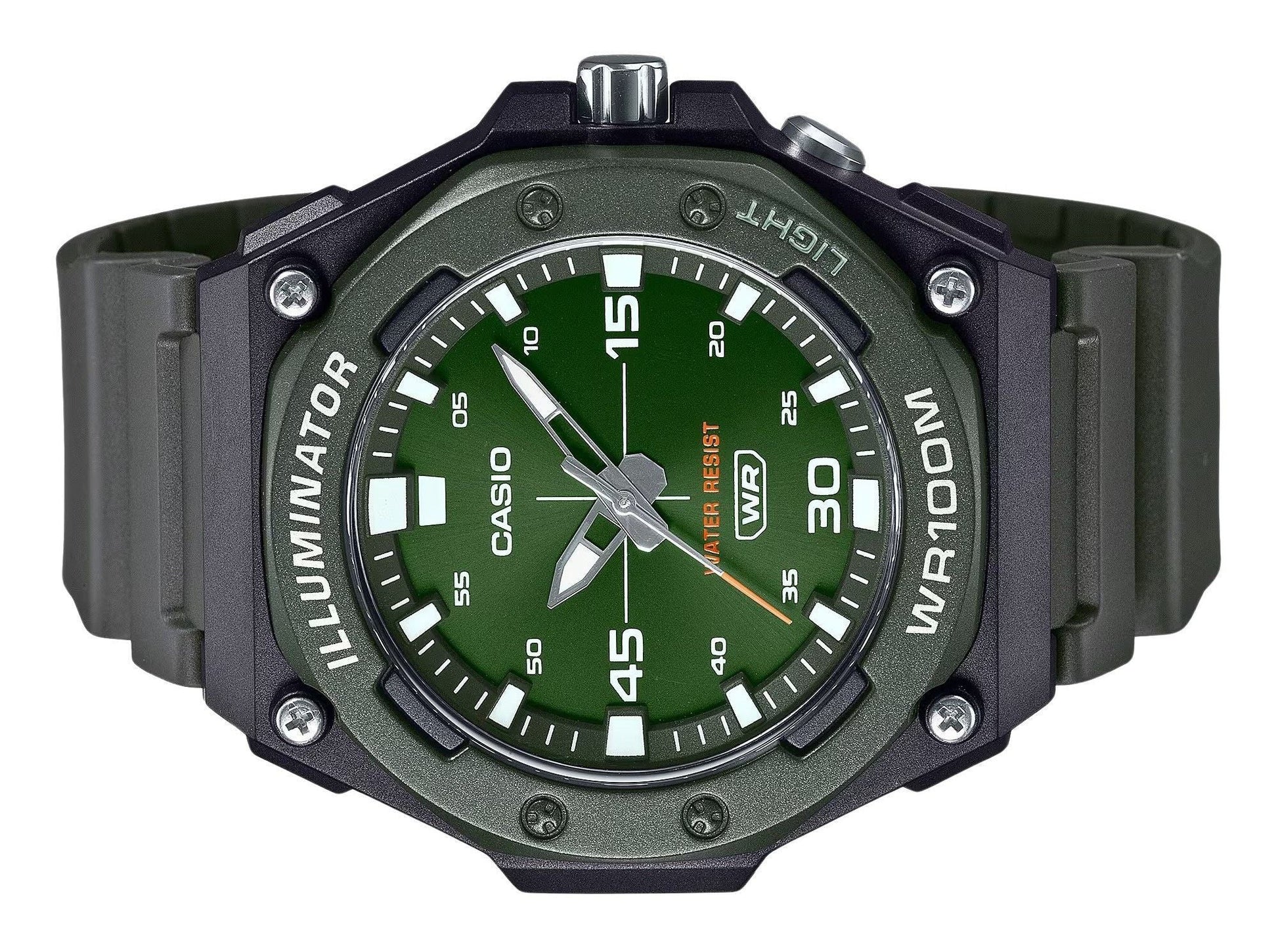 Casio Standard Analog Resin Strap Green Dial Quartz MW - 620H - 3AV 100M Men's Watch - Prestige Stones