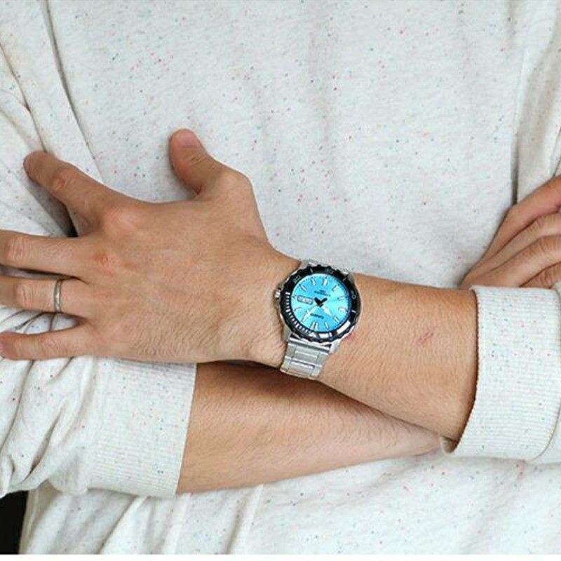 Casio Standard Analog Stainless Steel Aqua Blue Dial Quartz MTD - 125D - 2A3V 100M Men's Watch - Prestige Stones