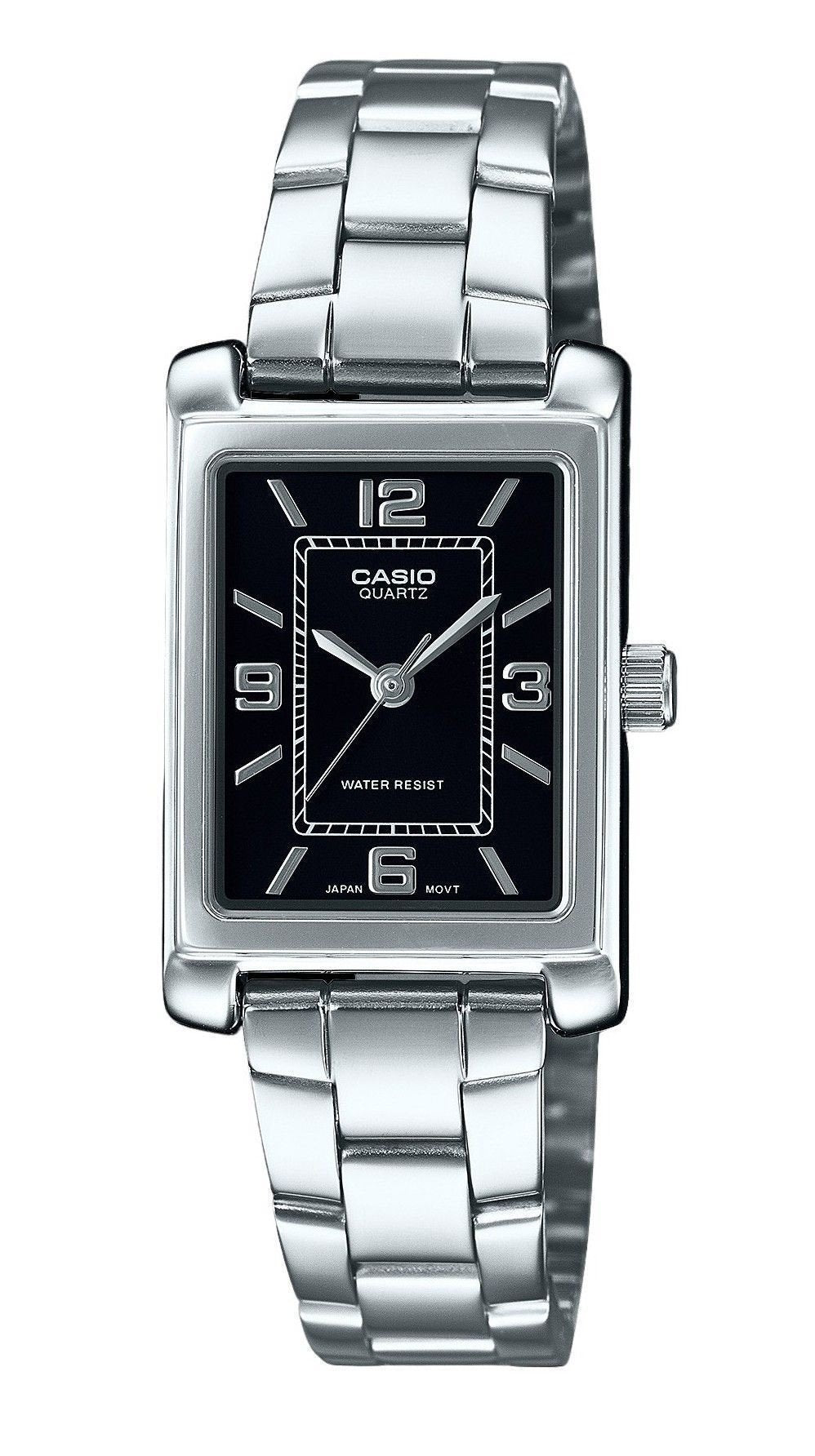 Casio Standard Analog Stainless Steel Black Dial Quartz LTP - 1234DD - 1A Women's Watch - Prestige Stones
