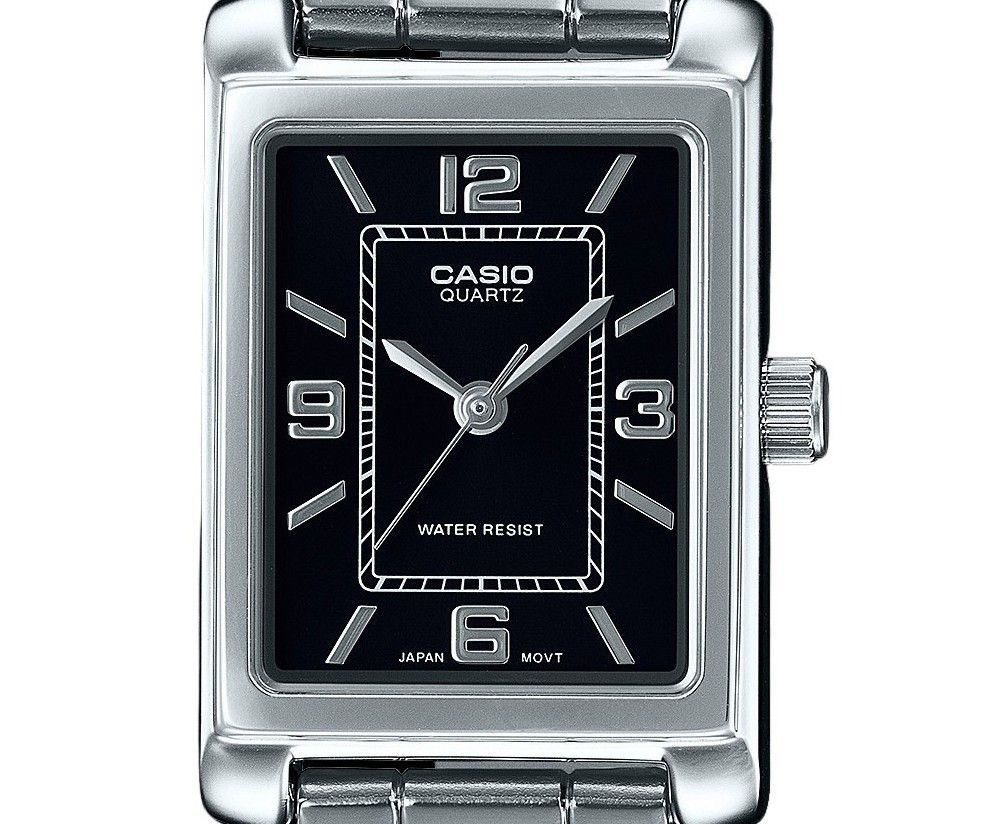 Casio Standard Analog Stainless Steel Black Dial Quartz LTP - 1234DD - 1A Women's Watch - Prestige Stones