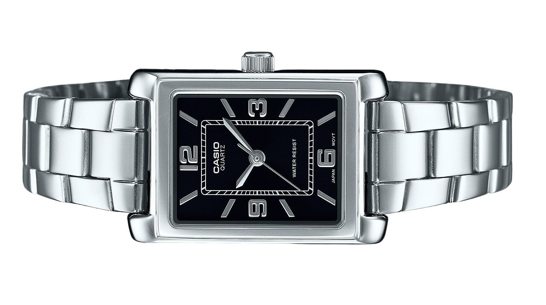Casio Standard Analog Stainless Steel Black Dial Quartz LTP - 1234DD - 1A Women's Watch - Prestige Stones