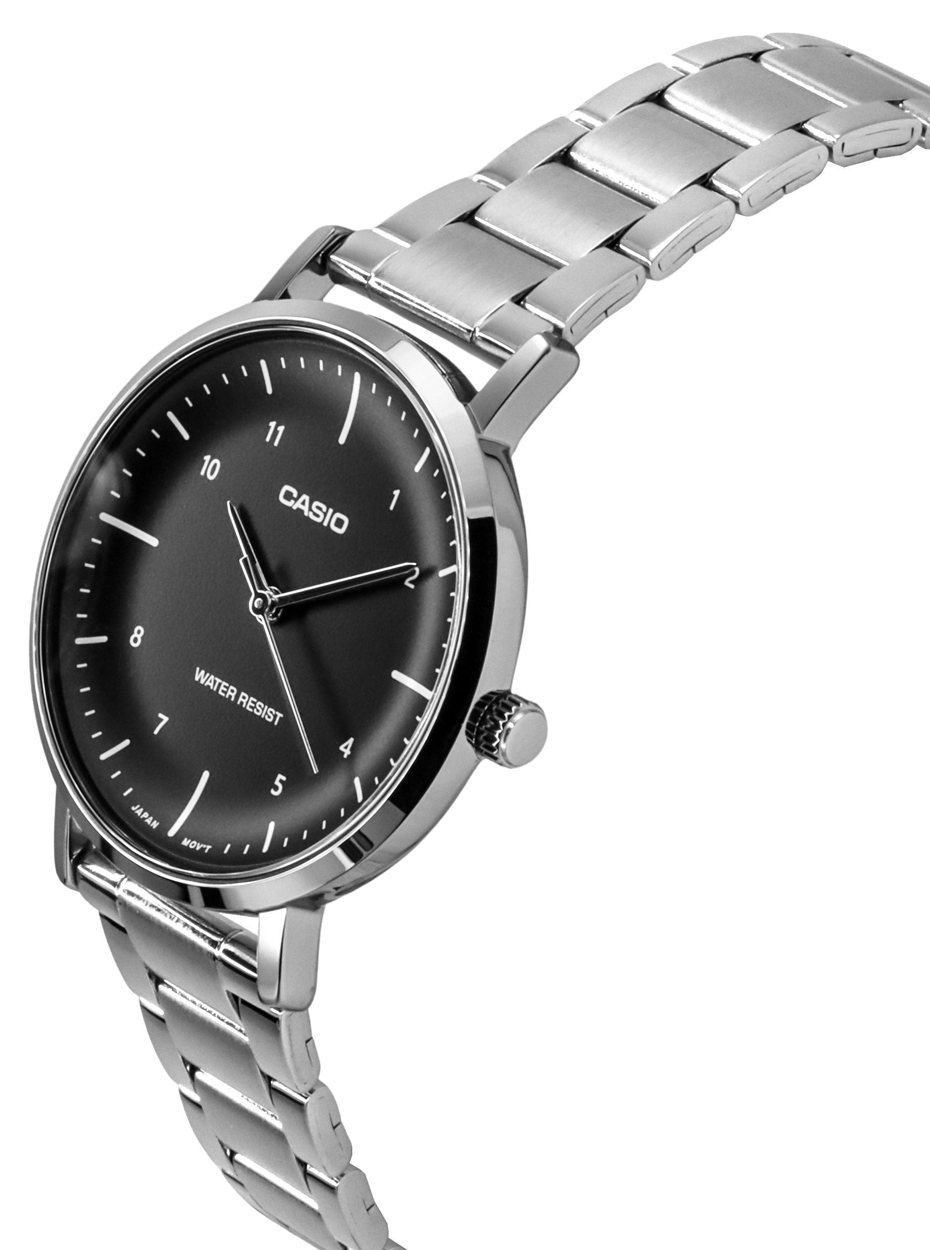 Casio Standard Analog Stainless Steel Black Dial Quartz LTP - VT03D - 1B Women's Watch - Prestige Stones