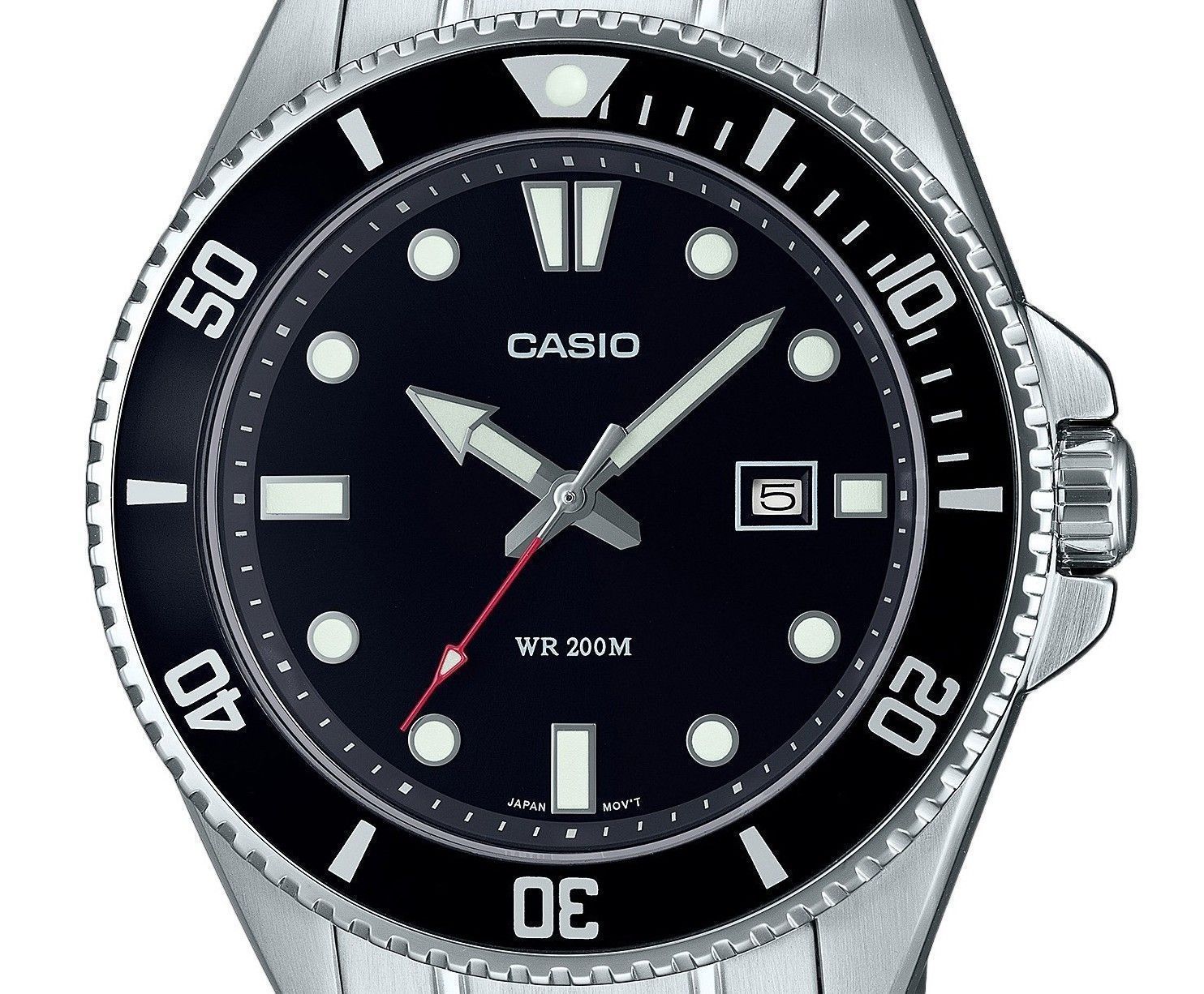 Casio Standard Analog Stainless Steel Black Dial Quartz MDV - 107D - 1A1 200M Men's Watch - Prestige Stones