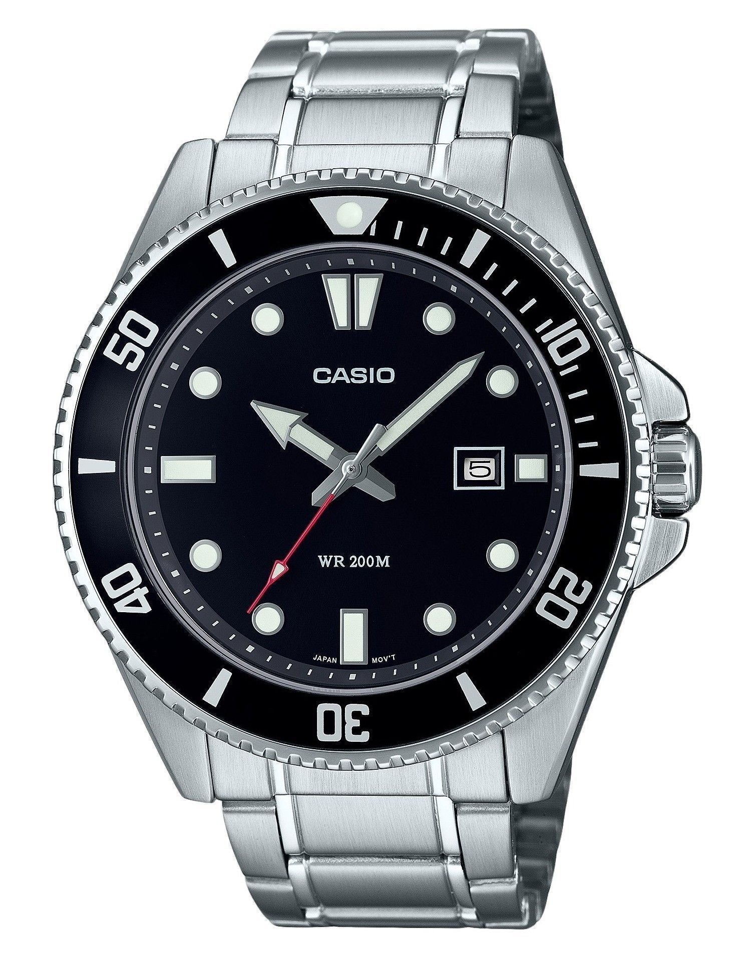 Casio Standard Analog Stainless Steel Black Dial Quartz MDV - 107D - 1A1 200M Men's Watch - Prestige Stones