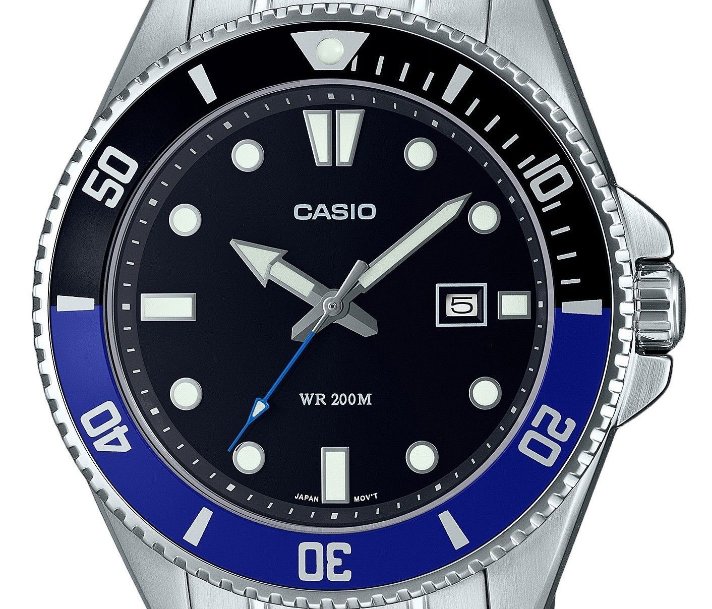 Casio Standard Analog Stainless Steel Black Dial Quartz MDV - 107D - 1A2 200M Men's Watch - Prestige Stones