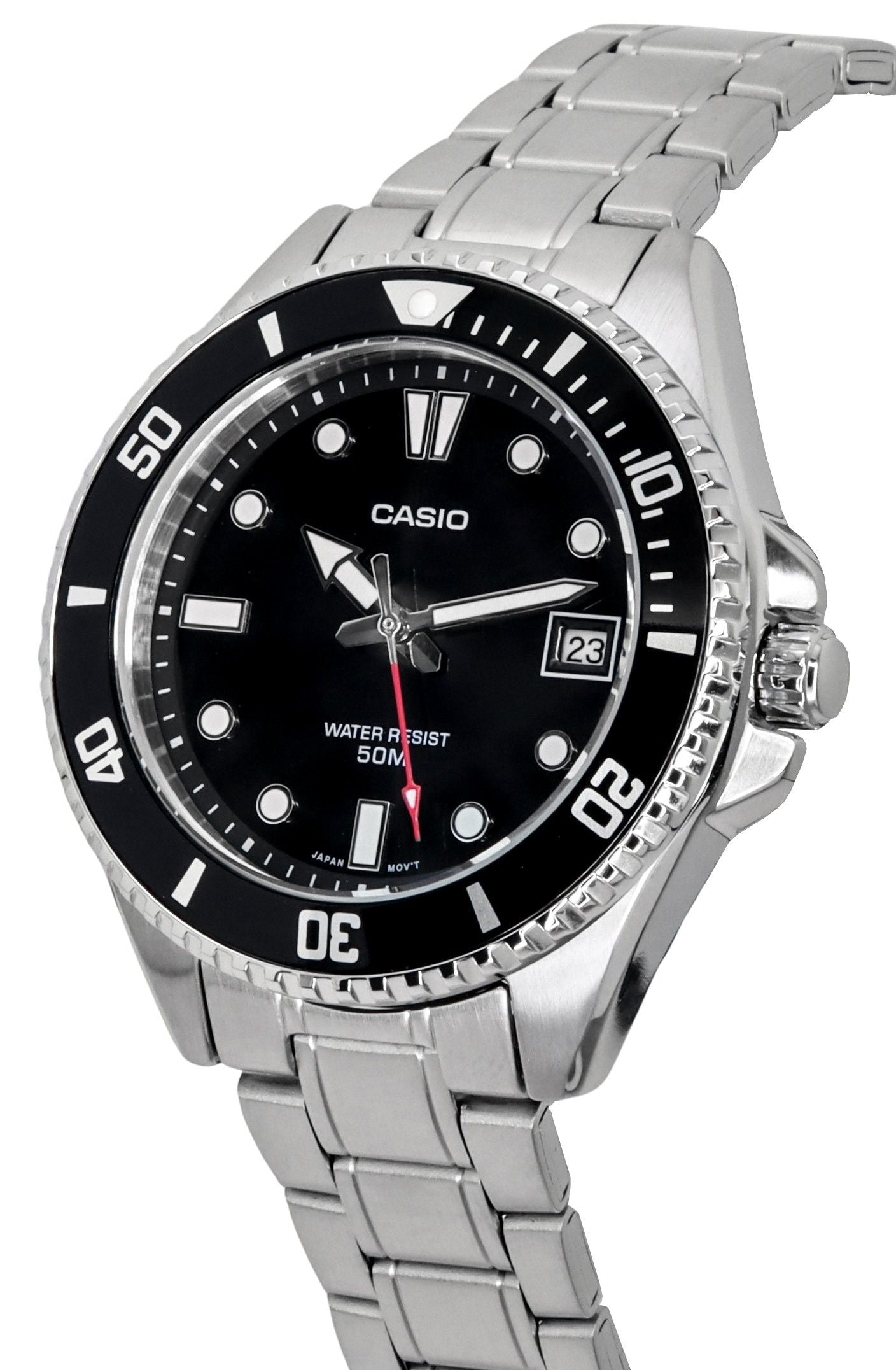 Casio Standard Analog Stainless Steel Black Dial Quartz MDV - 10D - 1A1 Men's Watch - Prestige Stones
