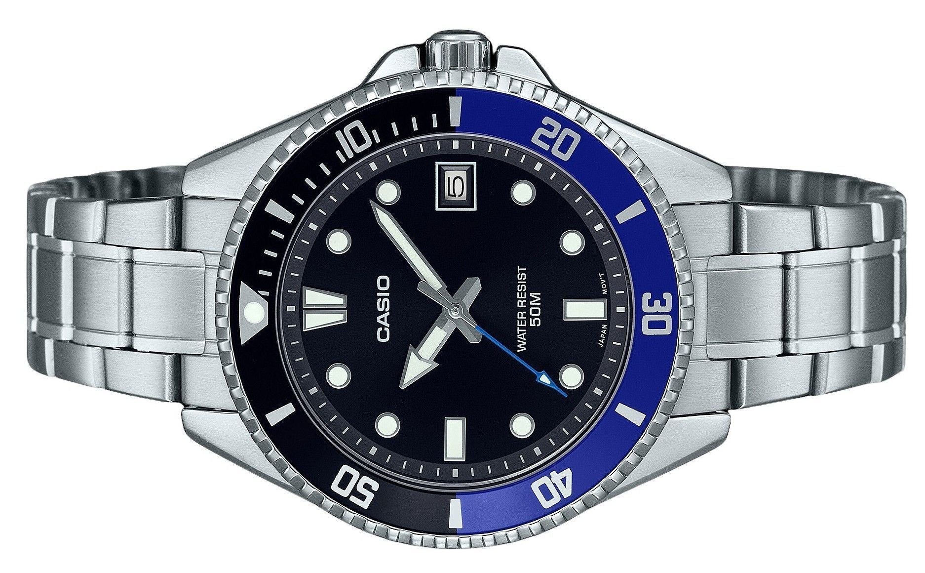 Casio Standard Analog Stainless Steel Black Dial Quartz MDV - 10D - 1A2 Men's Watch - Prestige Stones