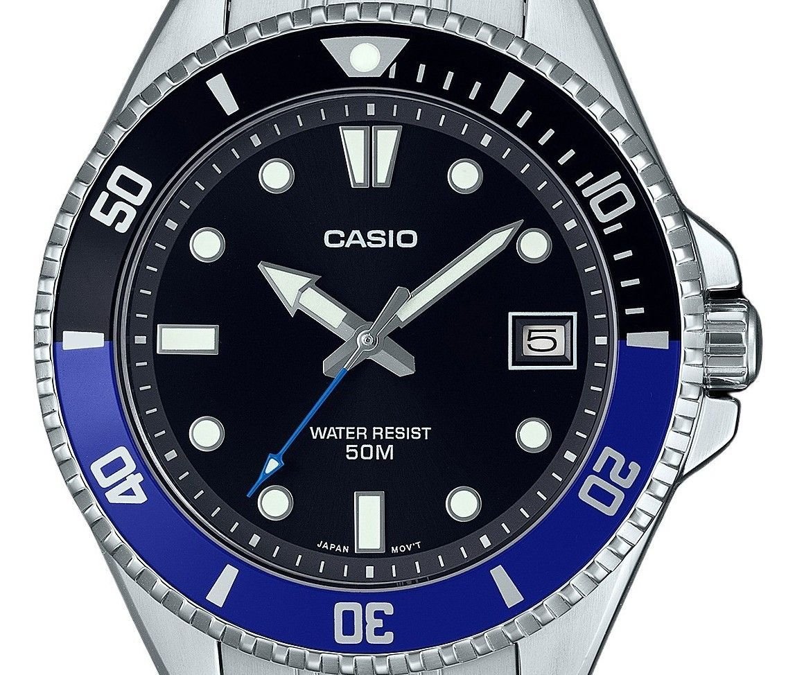 Casio Standard Analog Stainless Steel Black Dial Quartz MDV - 10D - 1A2 Men's Watch - Prestige Stones
