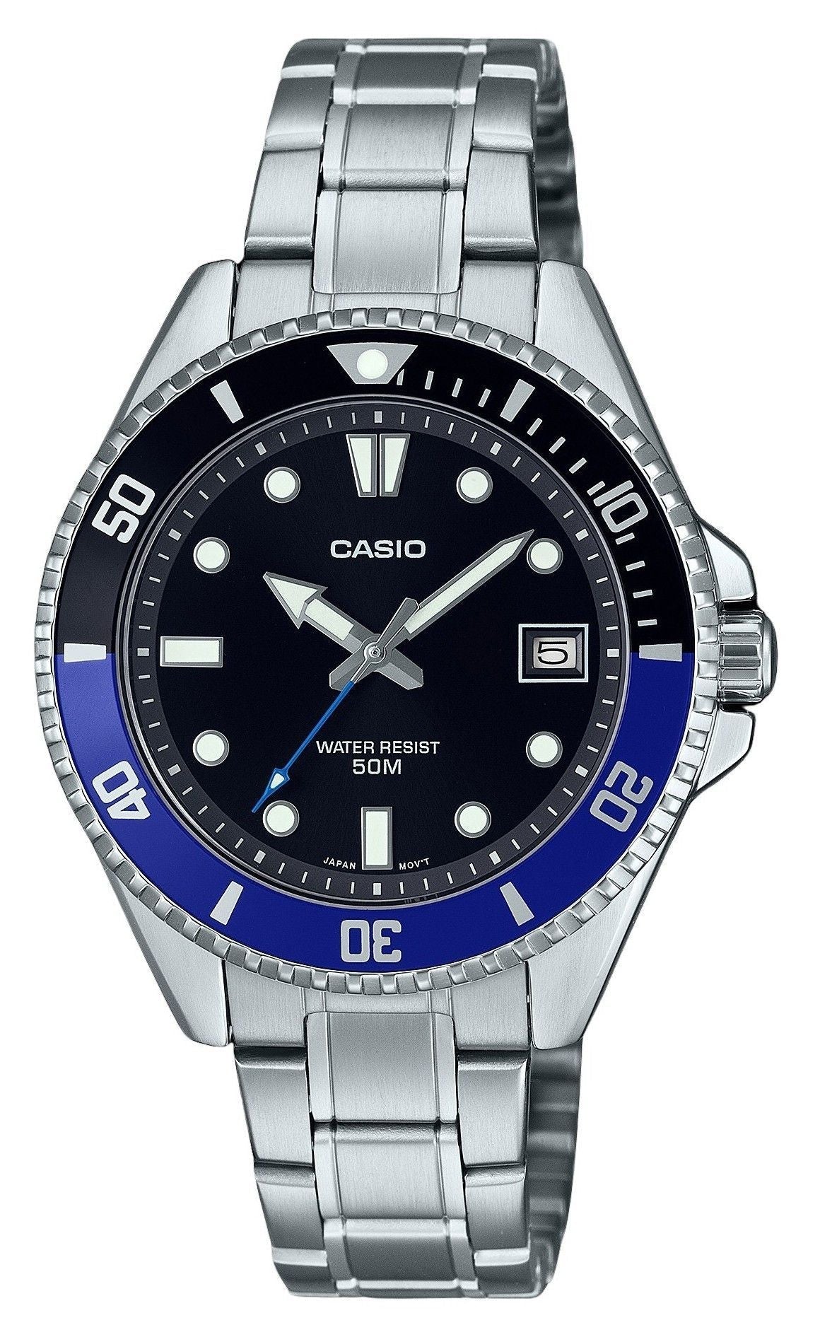 Casio Standard Analog Stainless Steel Black Dial Quartz MDV - 10D - 1A2 Men's Watch - Prestige Stones