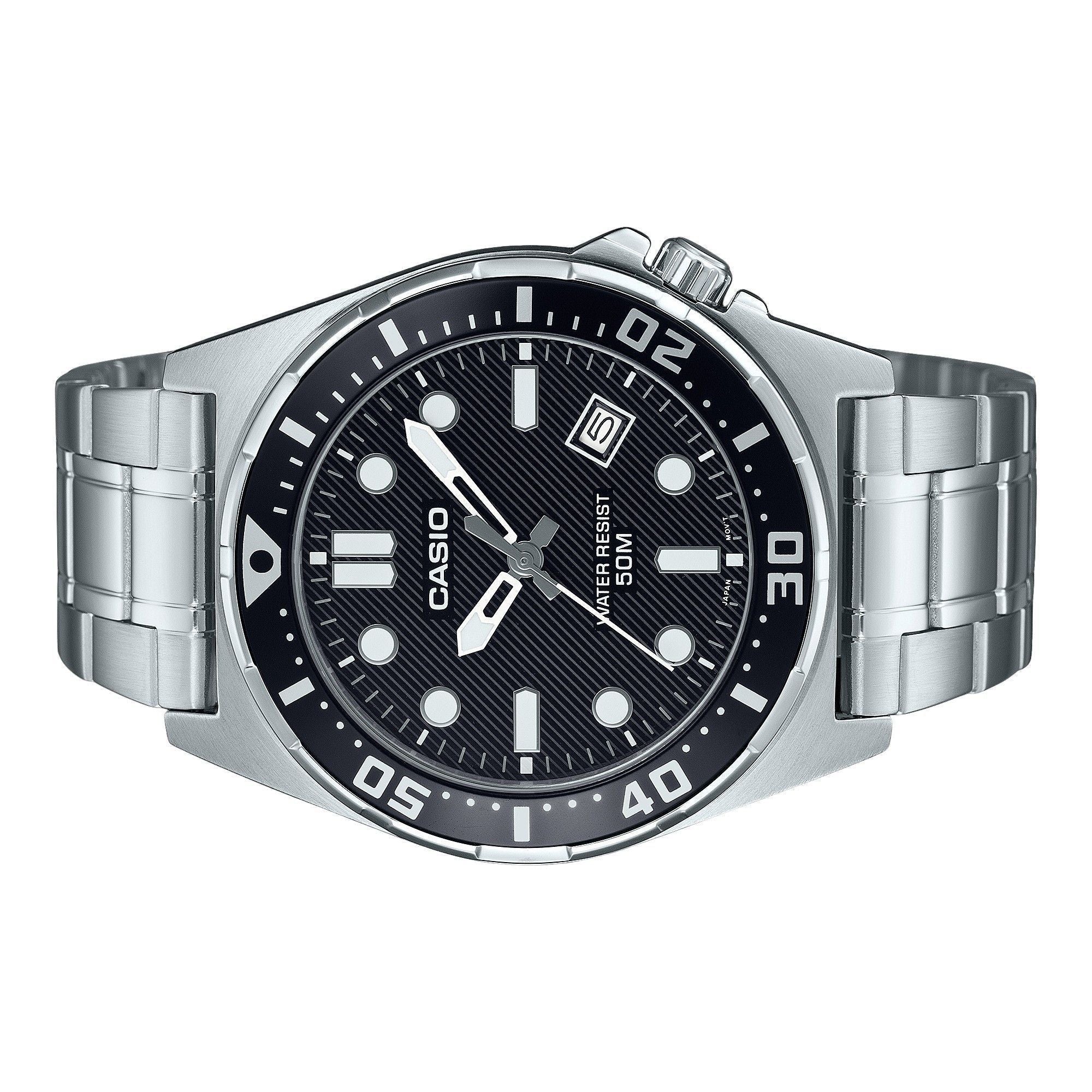 Casio Standard Analog Stainless Steel Black Dial Quartz MTD - 135D - 1AV Men's Watch - Prestige Stones