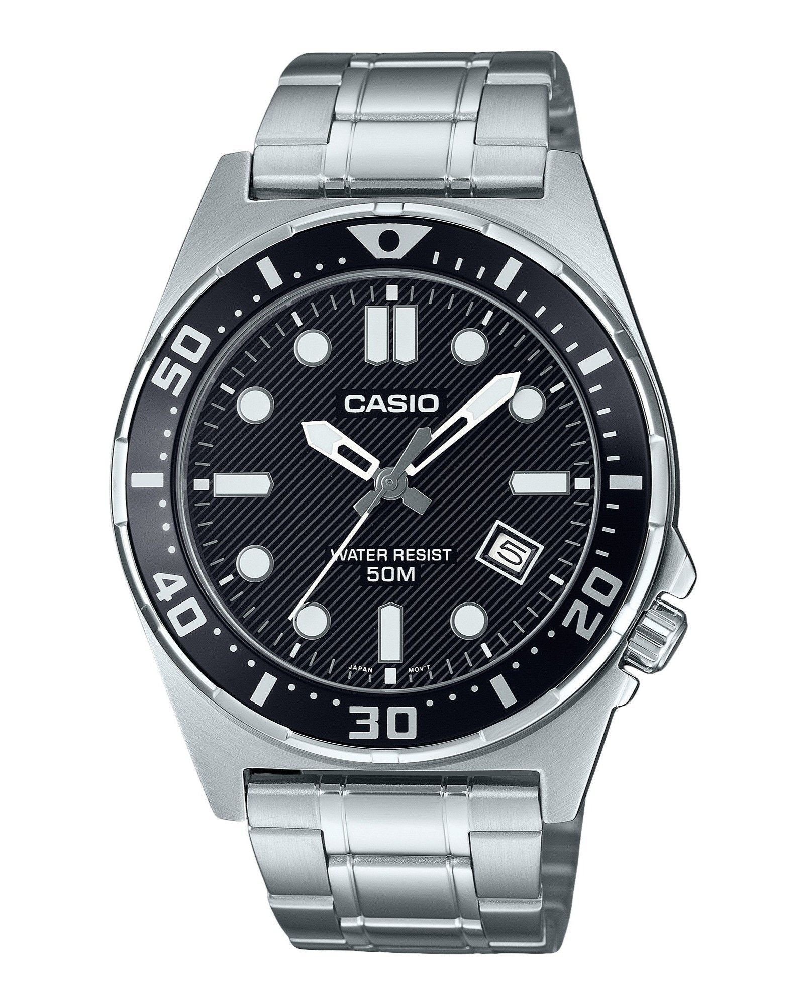 Casio Standard Analog Stainless Steel Black Dial Quartz MTD - 135D - 1AV Men's Watch - Prestige Stones
