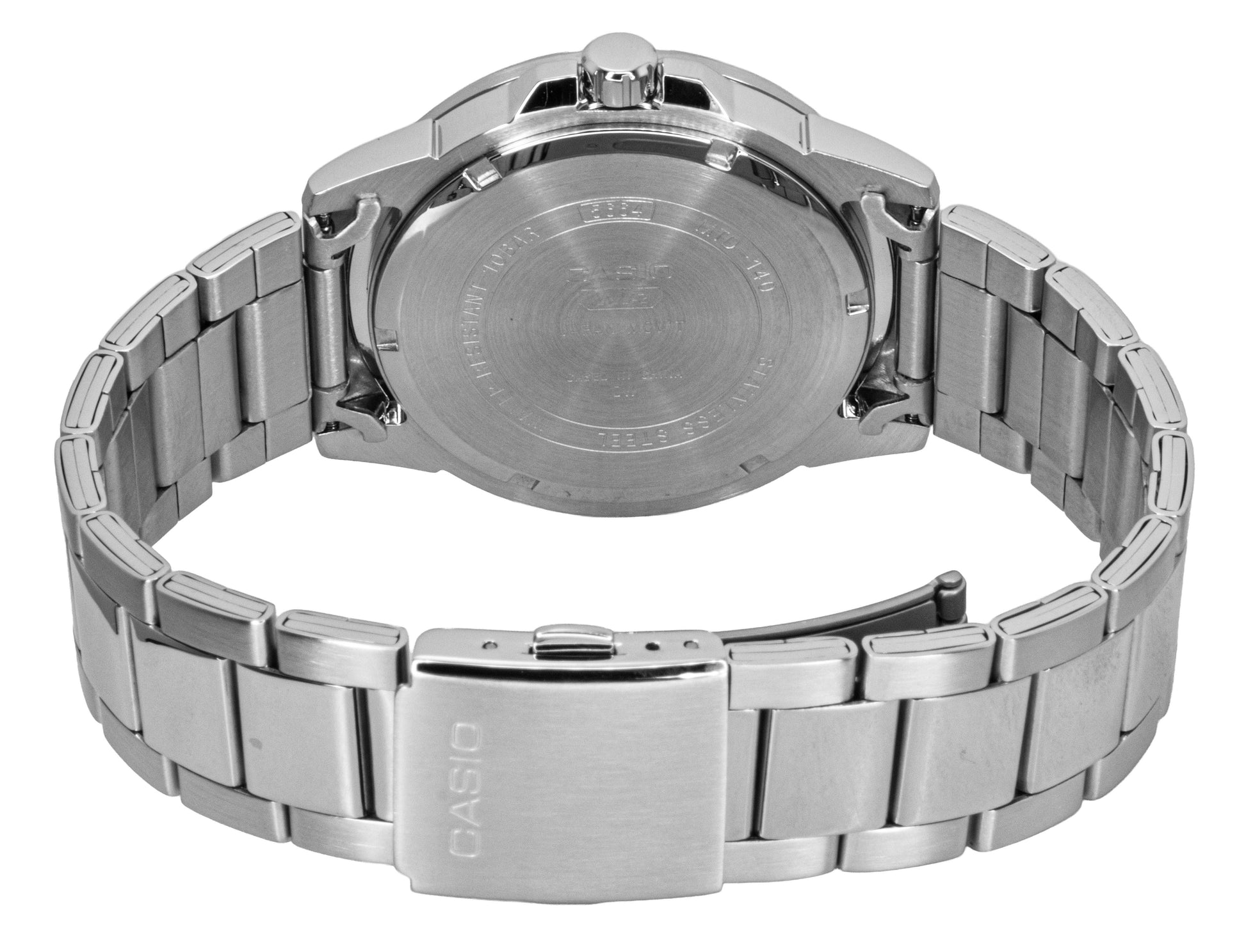 Casio Standard Analog Stainless Steel Black Dial Quartz MTD - 140D - 1AV 100M Men's Watch - Prestige Stones