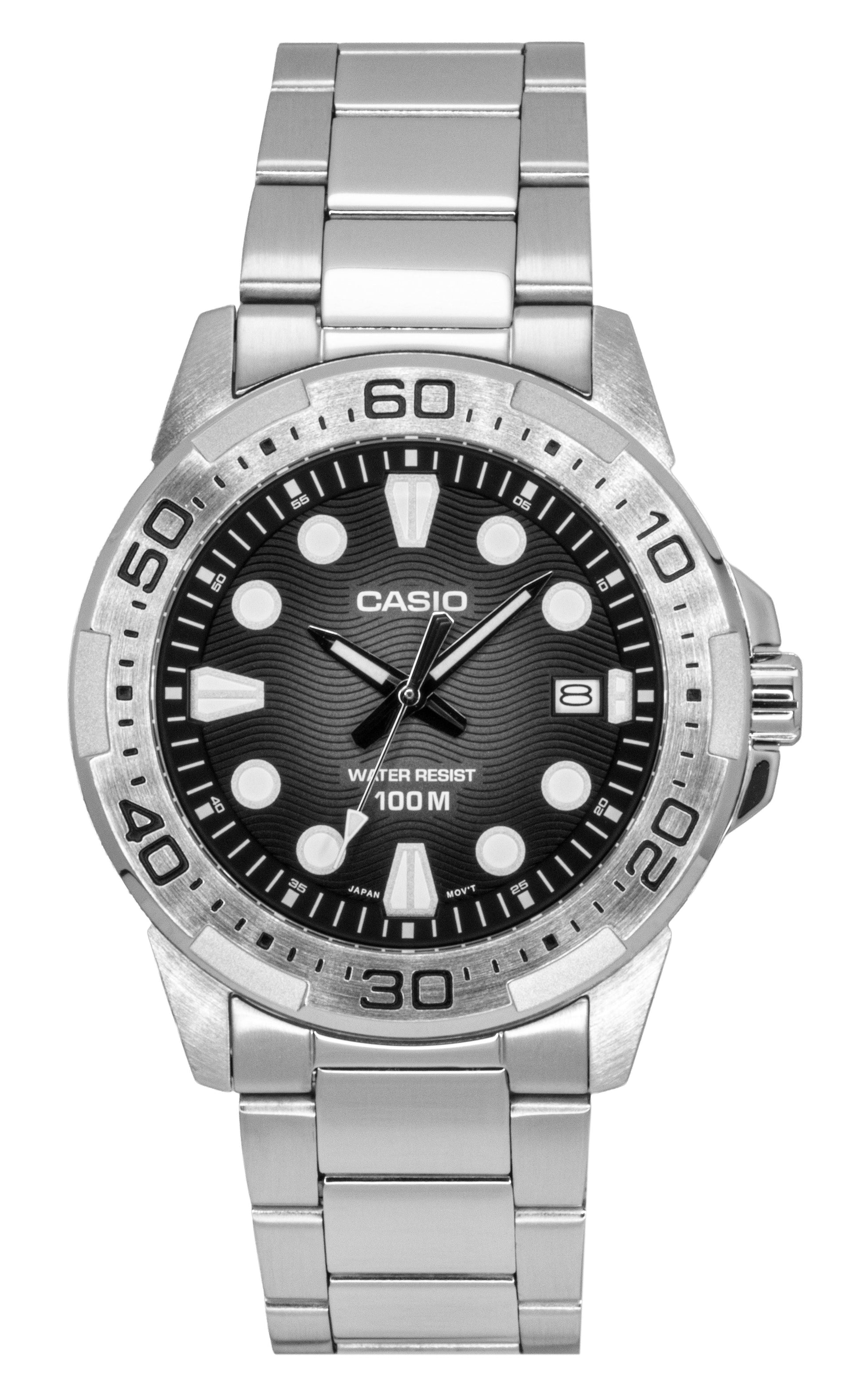 Casio Standard Analog Stainless Steel Black Dial Quartz MTD - 140D - 1AV 100M Men's Watch - Prestige Stones