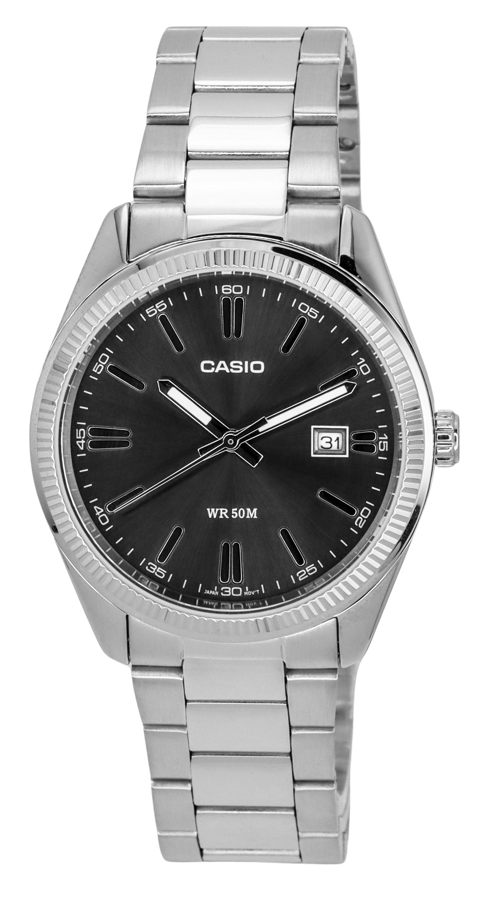 Casio Standard Analog Stainless Steel Black Dial Quartz MTP - 1302D - 1A1 Men's Watch - Prestige Stones