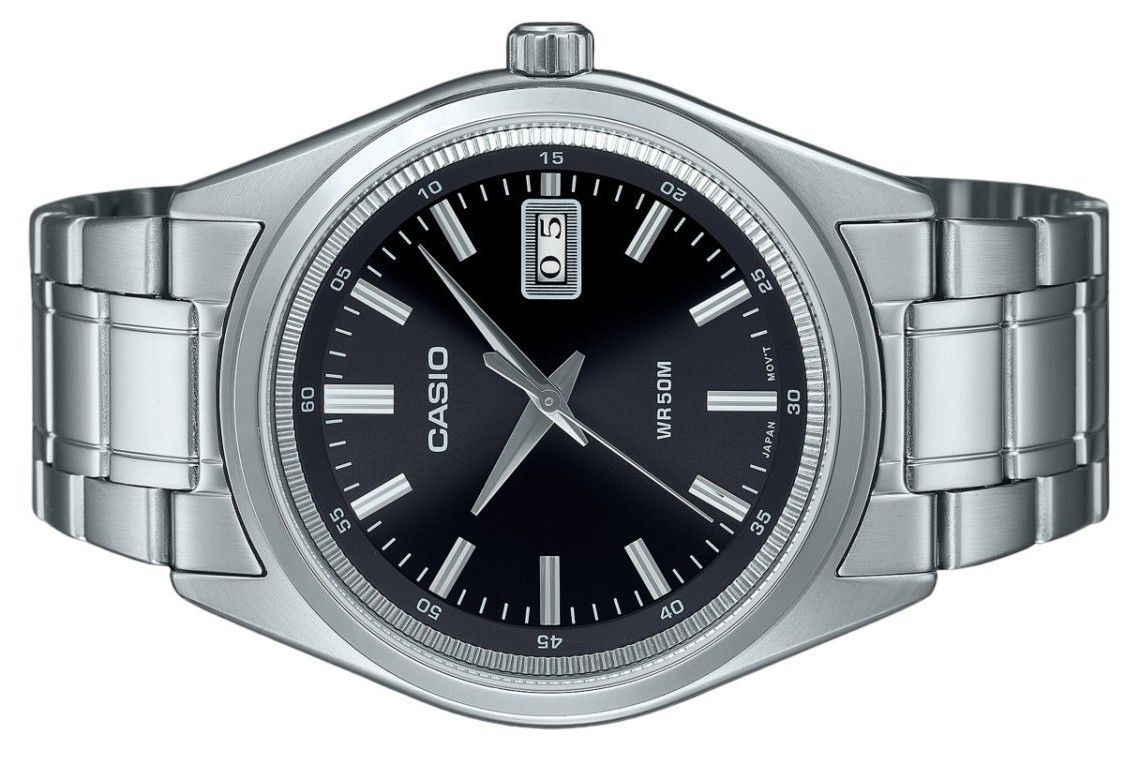 Casio Standard Analog Stainless Steel Black Dial Quartz MTP - B180D - 1A1V Men's Watch - Prestige Stones