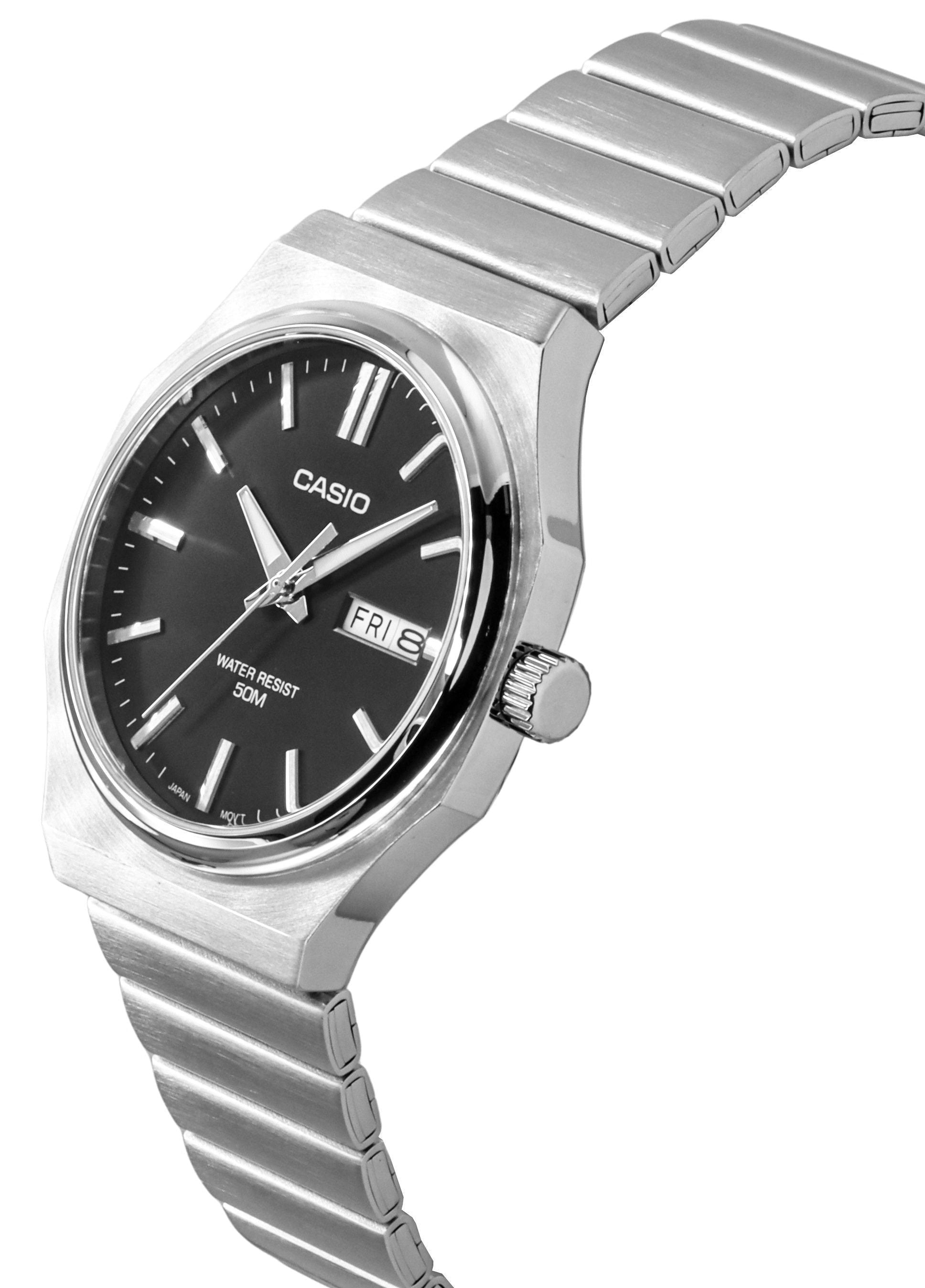 Casio Standard Analog Stainless Steel Black Dial Quartz MTP - E735D - 1AV Men's Watch - Prestige Stones