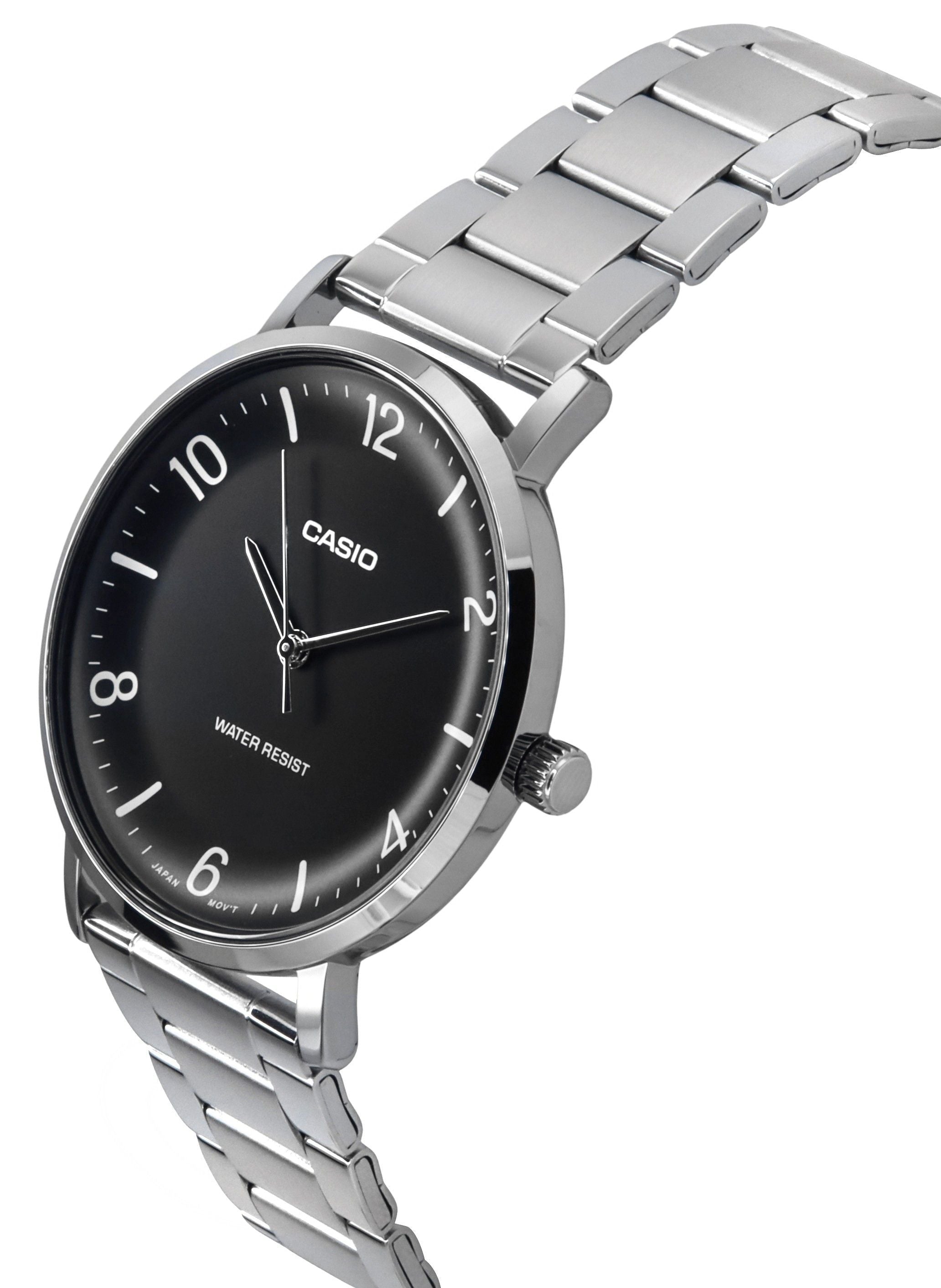 Casio Standard Analog Stainless Steel Black Dial Quartz MTP - VT03D - 1B Men's Watch - Prestige Stones