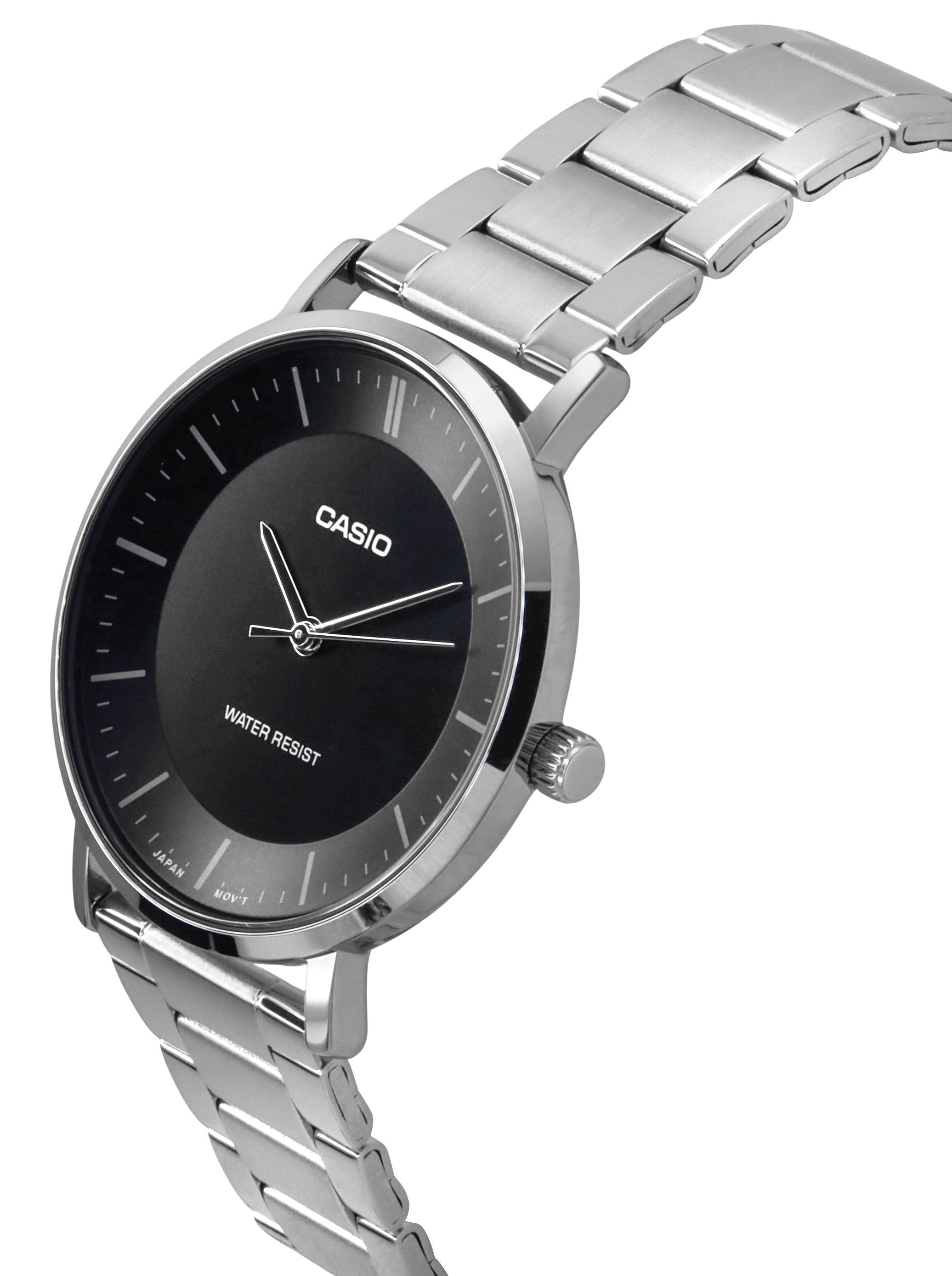 Casio Standard Analog Stainless Steel Black Dial Quartz MTP - VT04D - 1E Men's Watch - Prestige Stones