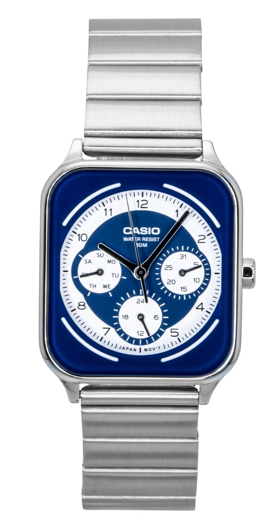 Casio Standard Analog Stainless Steel Blue And White Dial Quartz MTP - M307D - 2BV Men's Watch - Prestige Stones